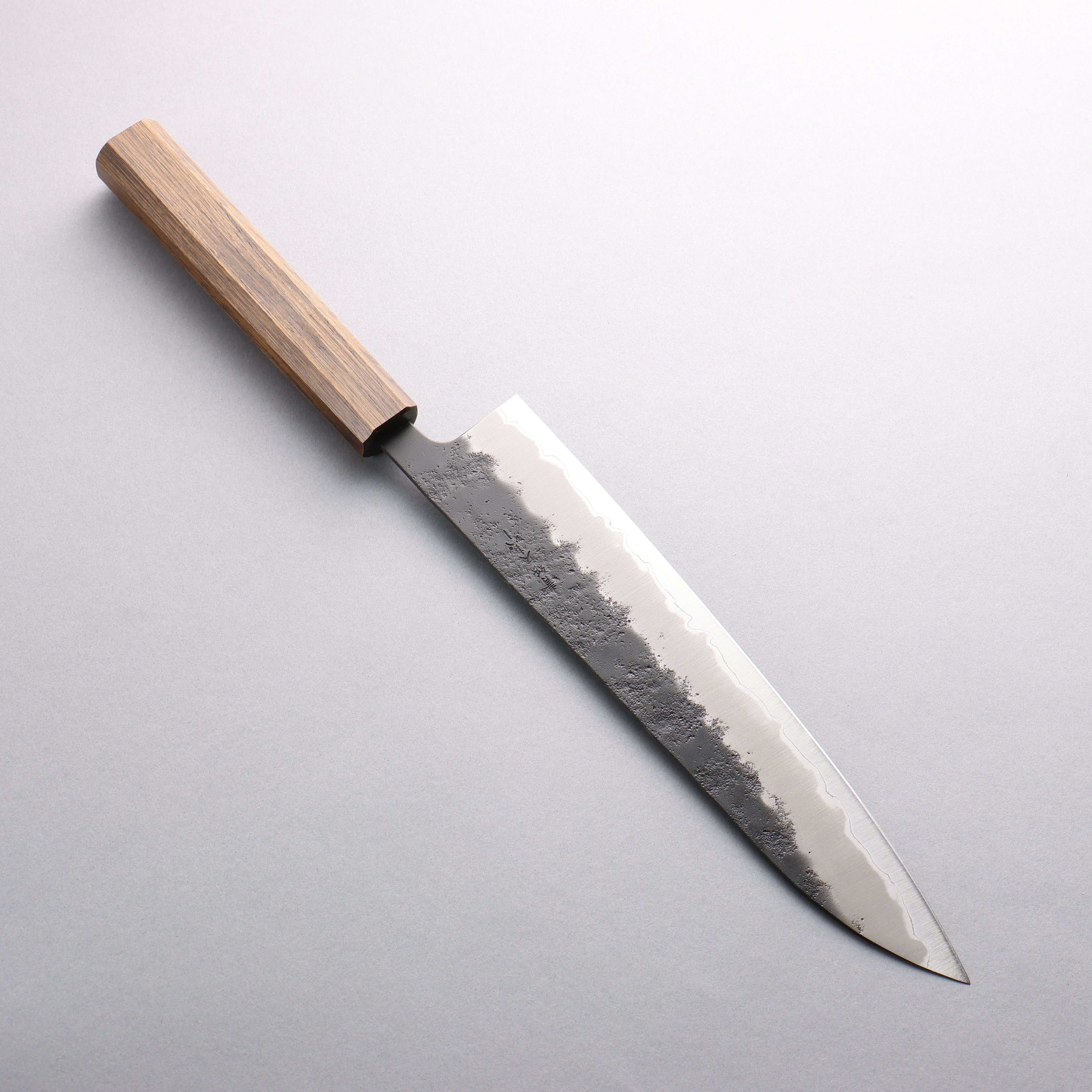 Oul Blue Super Black Nashiji Gyuto 240mm Oak Handle - Japanny - Best Japanese Knife
