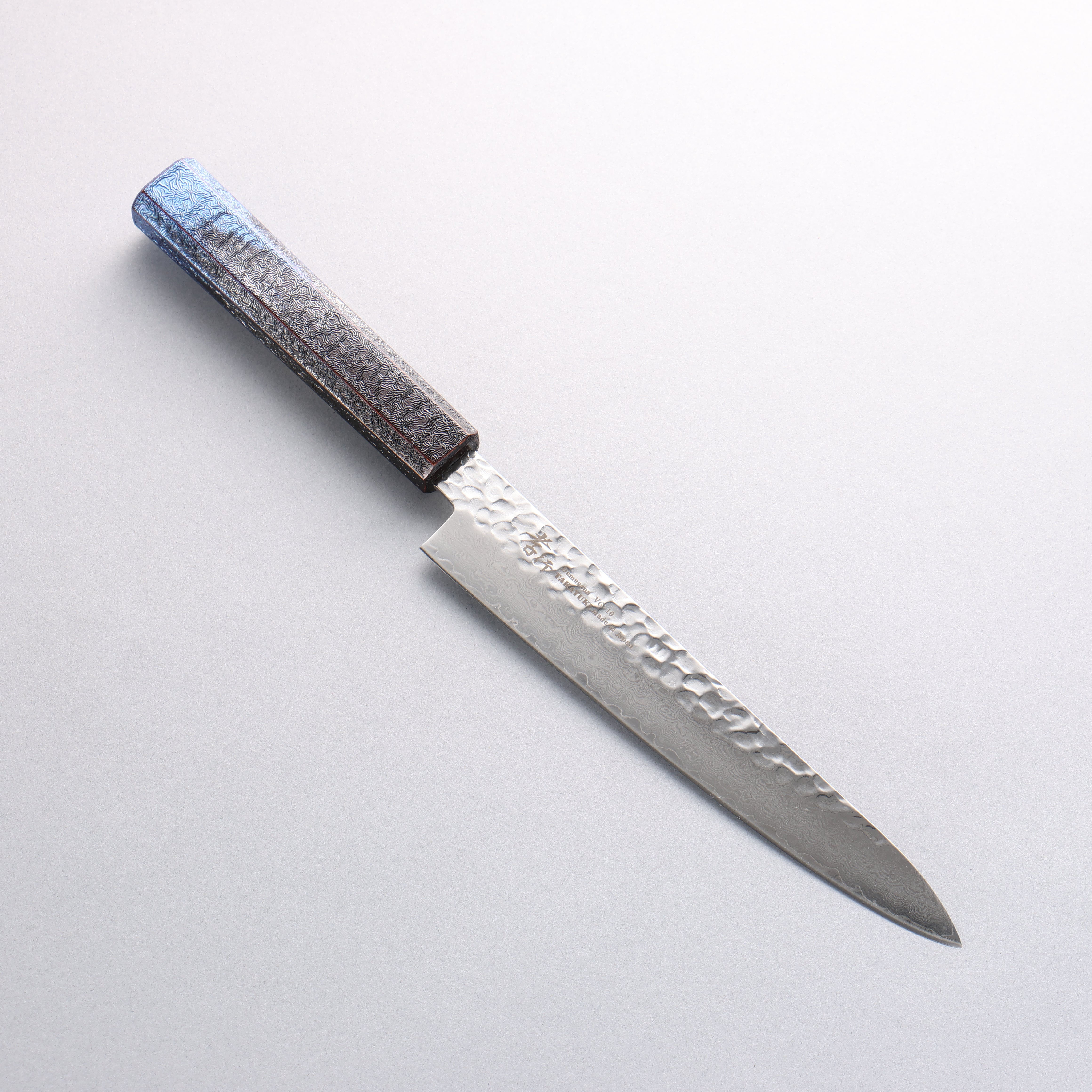 Sakai Takayuki Rinnou VG10 33 Layer Damascus Petty-Utility 180mm Blue Lacquered Handle - Japanny - Best Japanese Knife