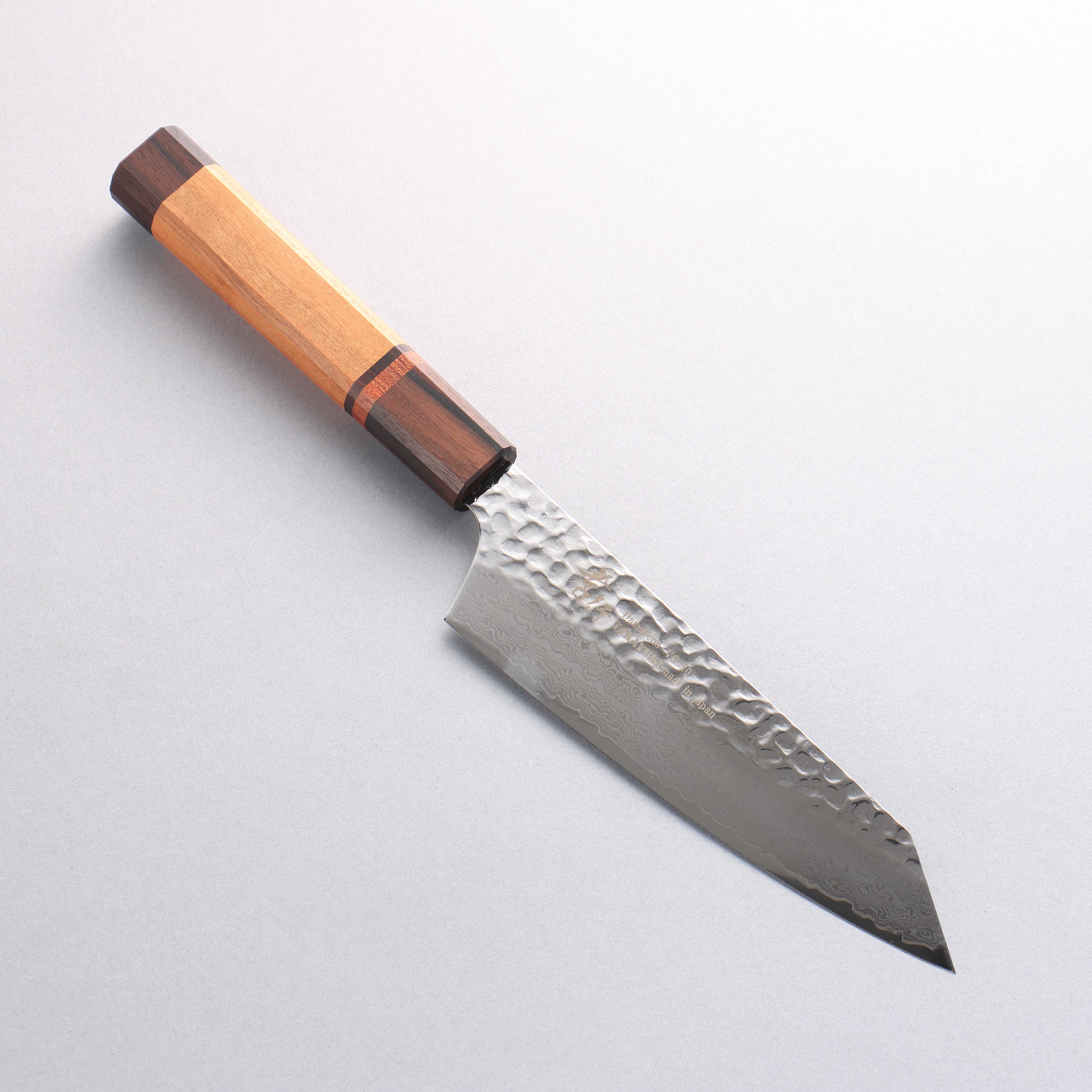 Sakai Takayuki VG10 33 Layer Damascus Kengata Santoku 160mm Mountain cherry (12 sided) Handle - Japanny - Best Japanese Knife