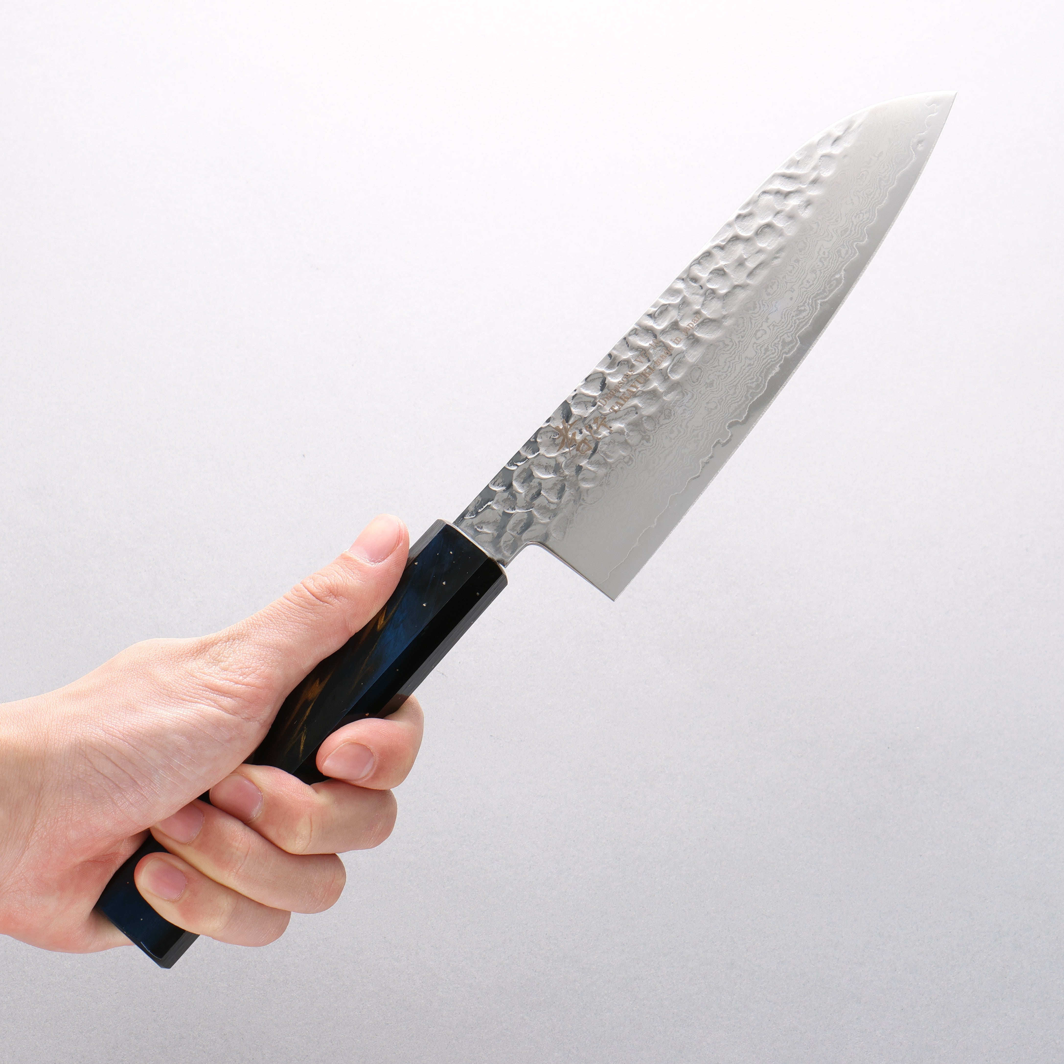 Sakai Takayuki VG10 33 Layer Damascus Santoku 170mm Live oak Lacquered (Saiu) Handle - Japanny - Best Japanese Knife