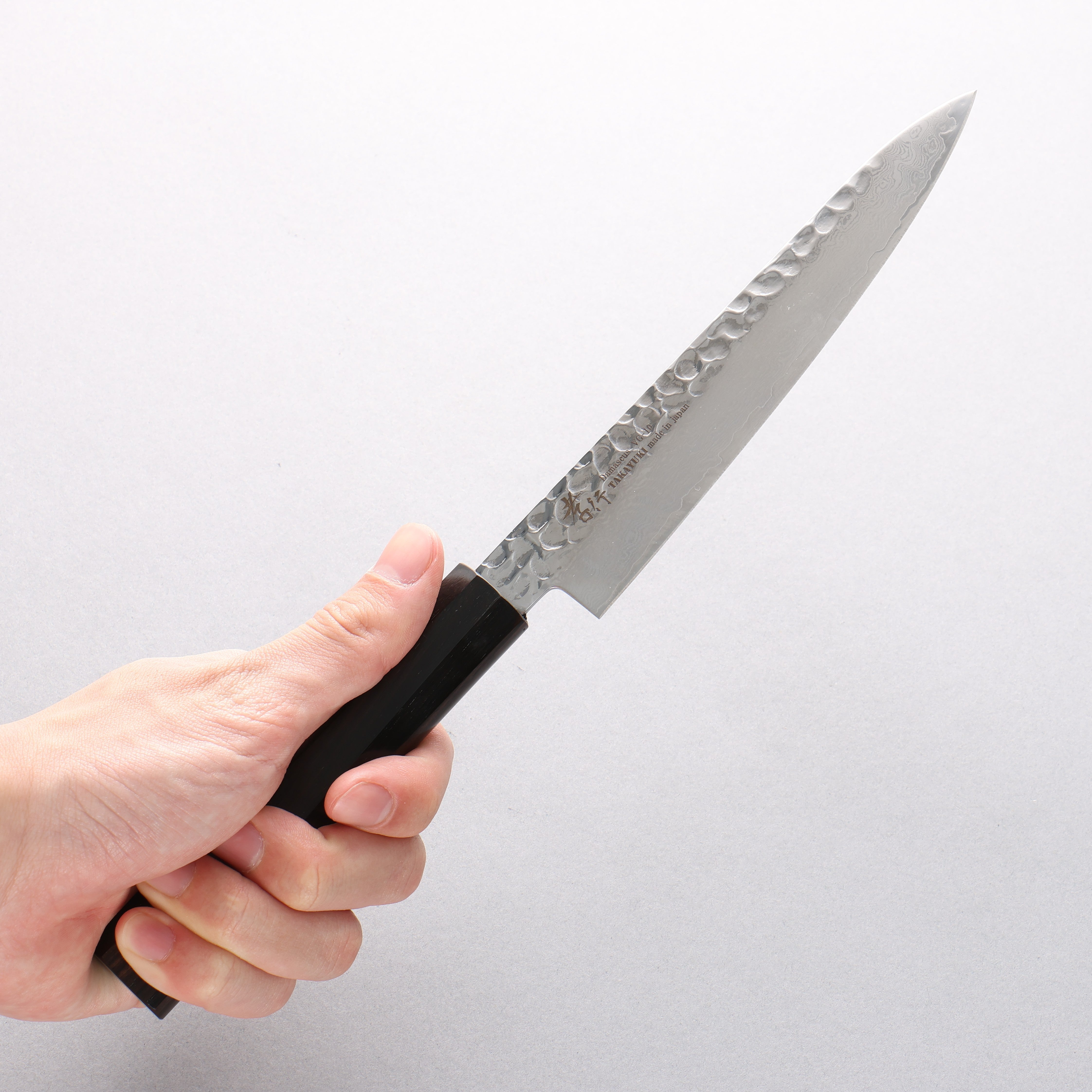 Sakai Takayuki VG10 33 Layer Damascus Petty-Utility 150mm Ebony(6 sided teardrop) Handle - Japanny - Best Japanese Knife