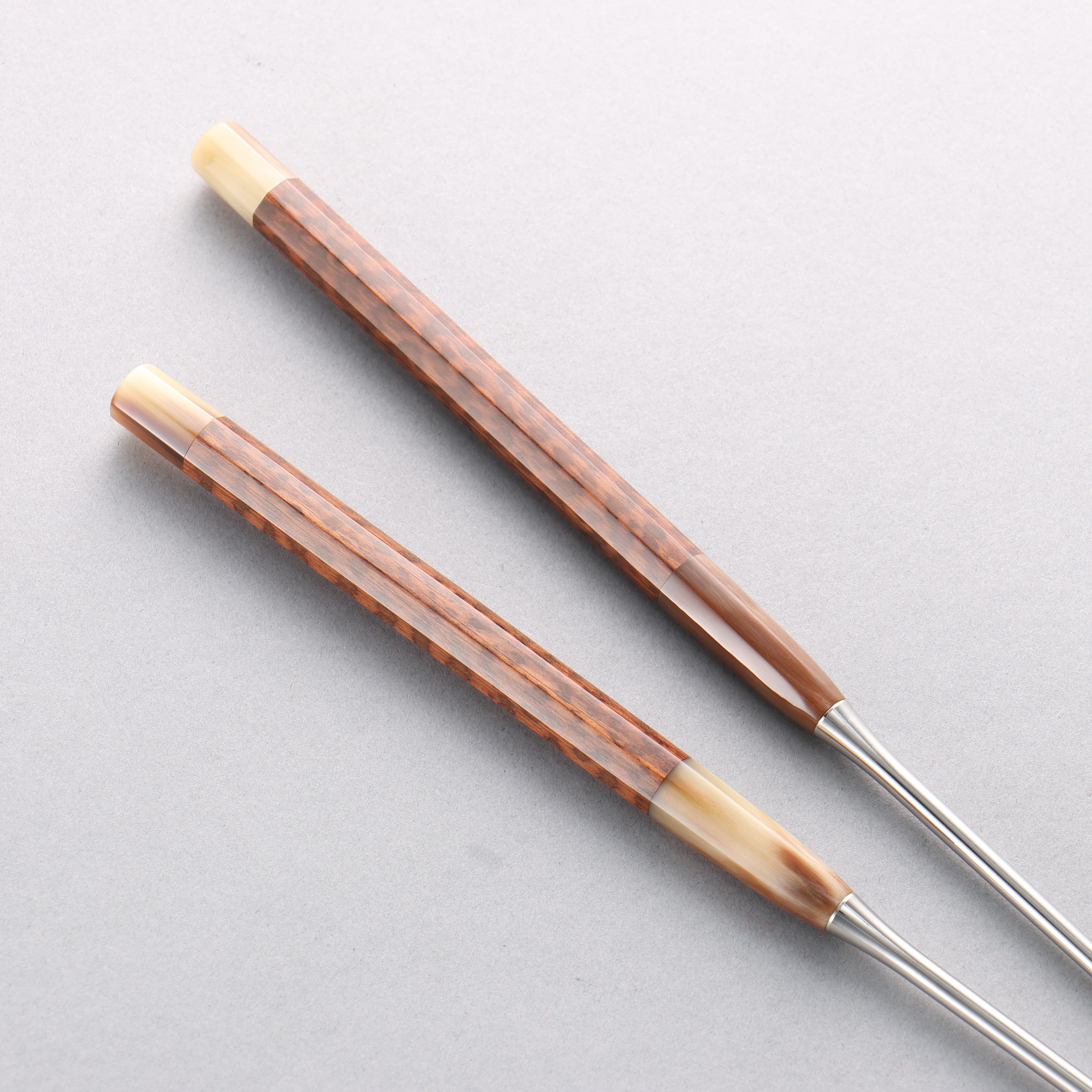 Stainless Steel Moribashi Snakewood (with Double Marble Horns) Handle 165mm - Japanny - Best Japanese Knife