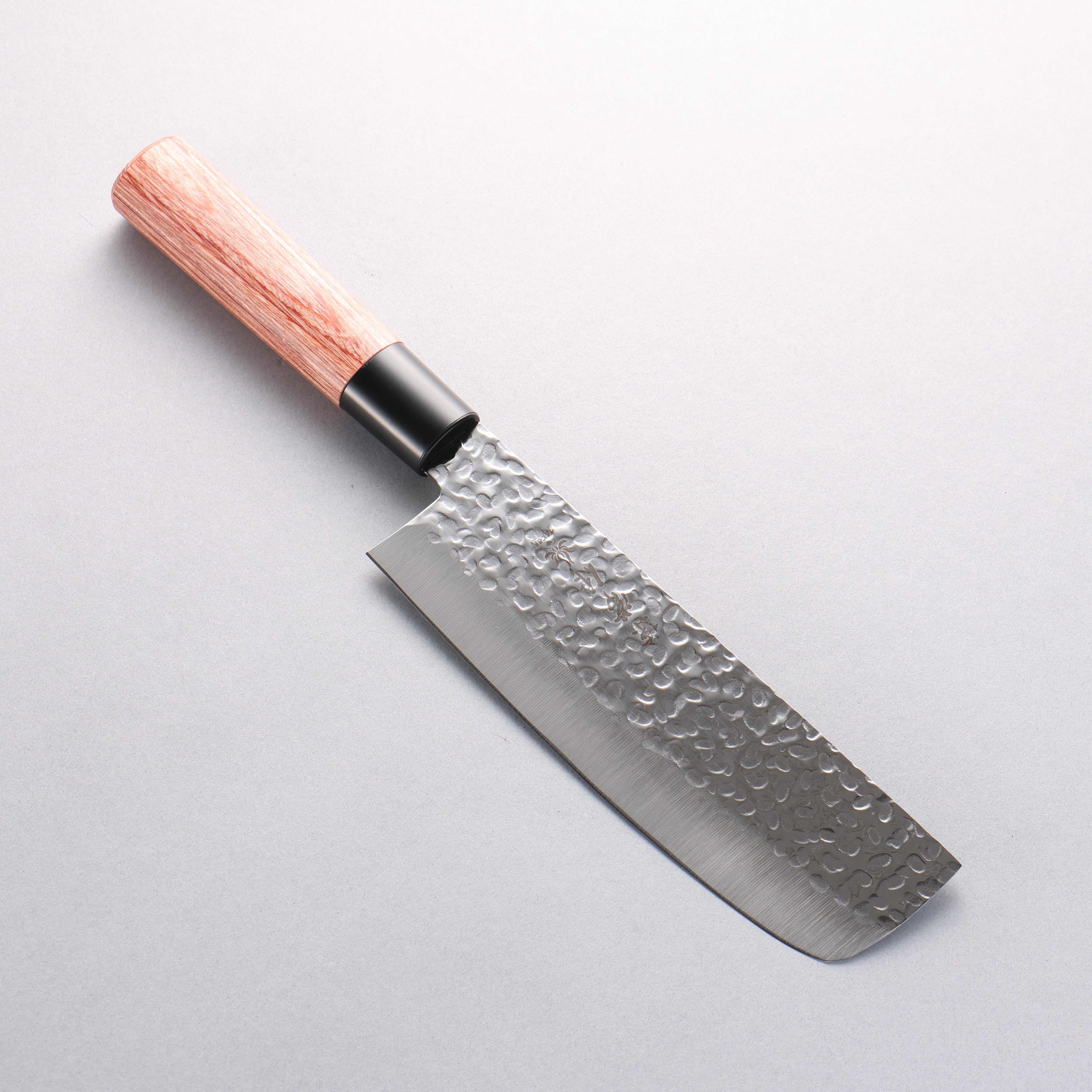 Kanetsune DSR-1K6 Hammered Nakiri 165mm Red Pakka wood Handle - Japanny - Best Japanese Knife