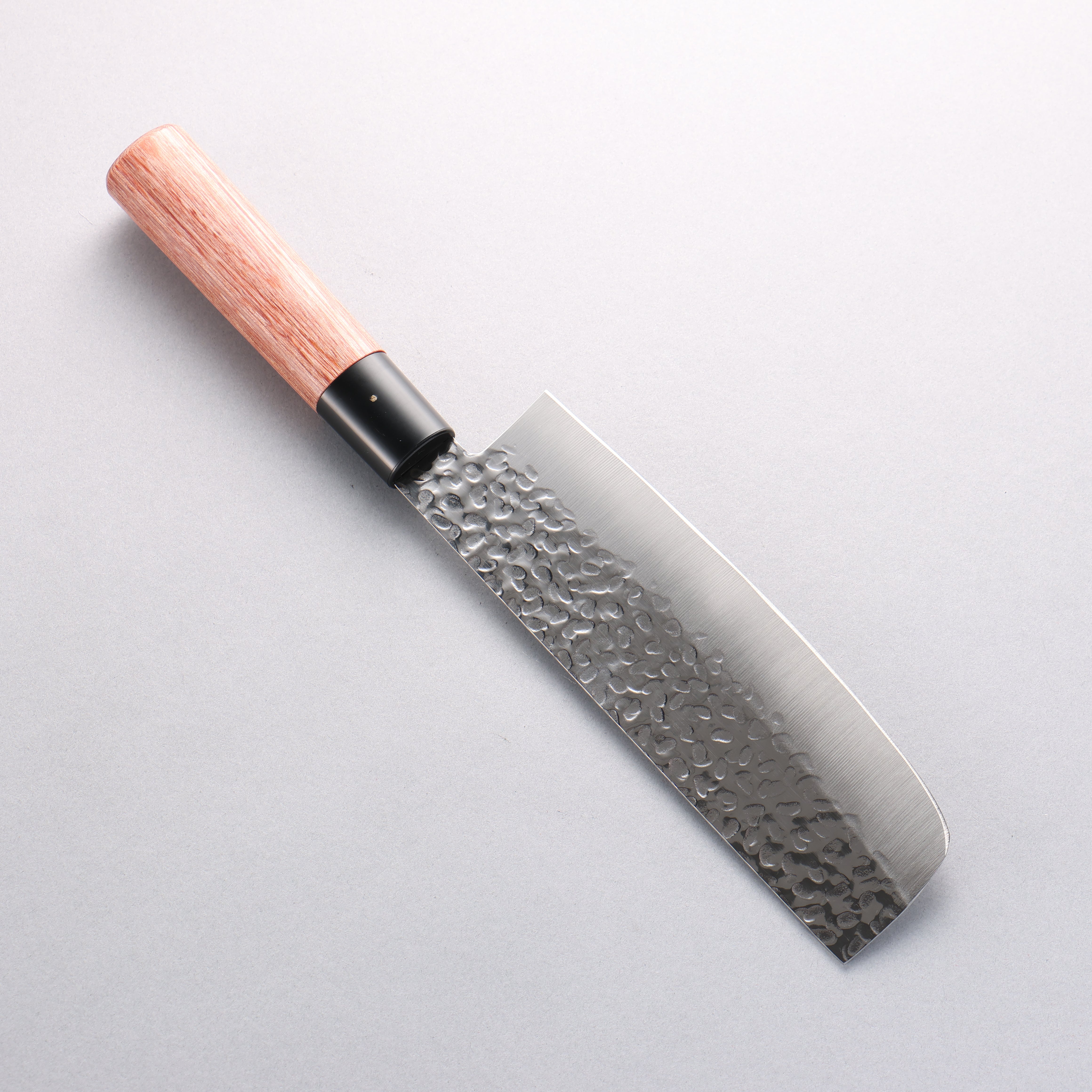 Kanetsune DSR-1K6 Hammered Nakiri 165mm Red Pakka wood Handle - Japanny - Best Japanese Knife