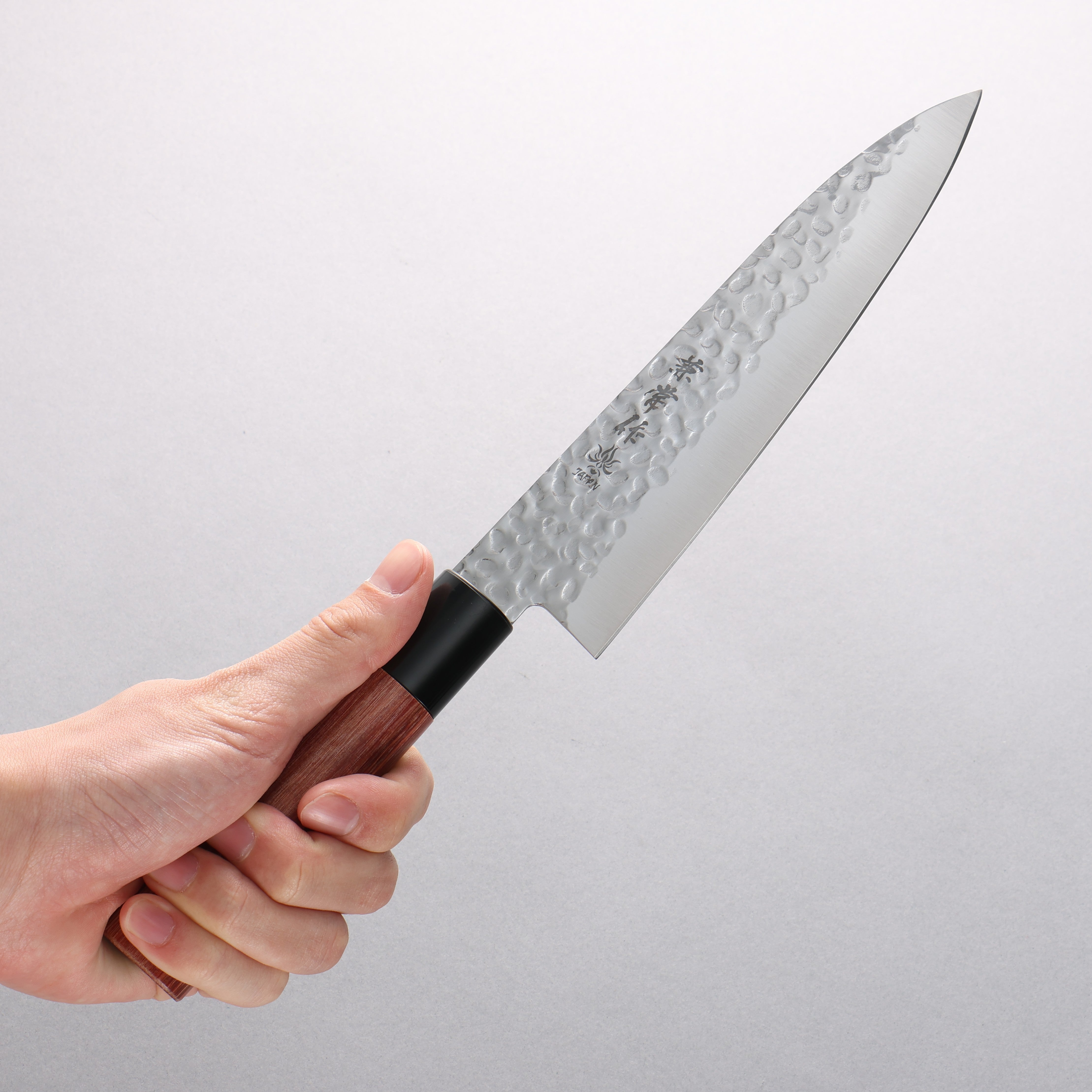 Kanetsune DSR-1K6 Hammered Gyuto 180mm Red Pakka wood Handle - Japanny - Best Japanese Knife