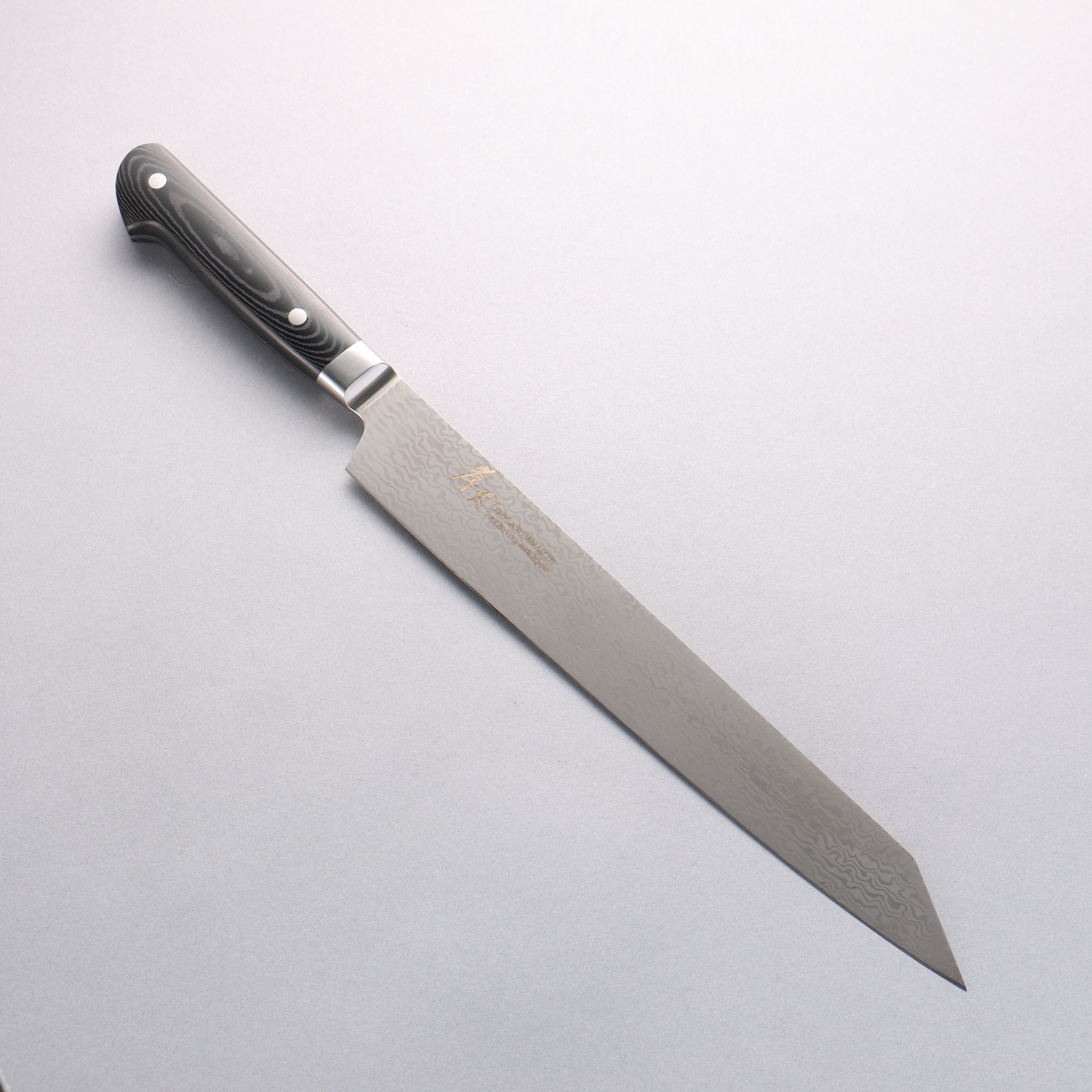 Sakai Takayuki Coreless Damascus Kengata Yanagiba 260mm Black Micarta Handle - Japanny - Best Japanese Knife