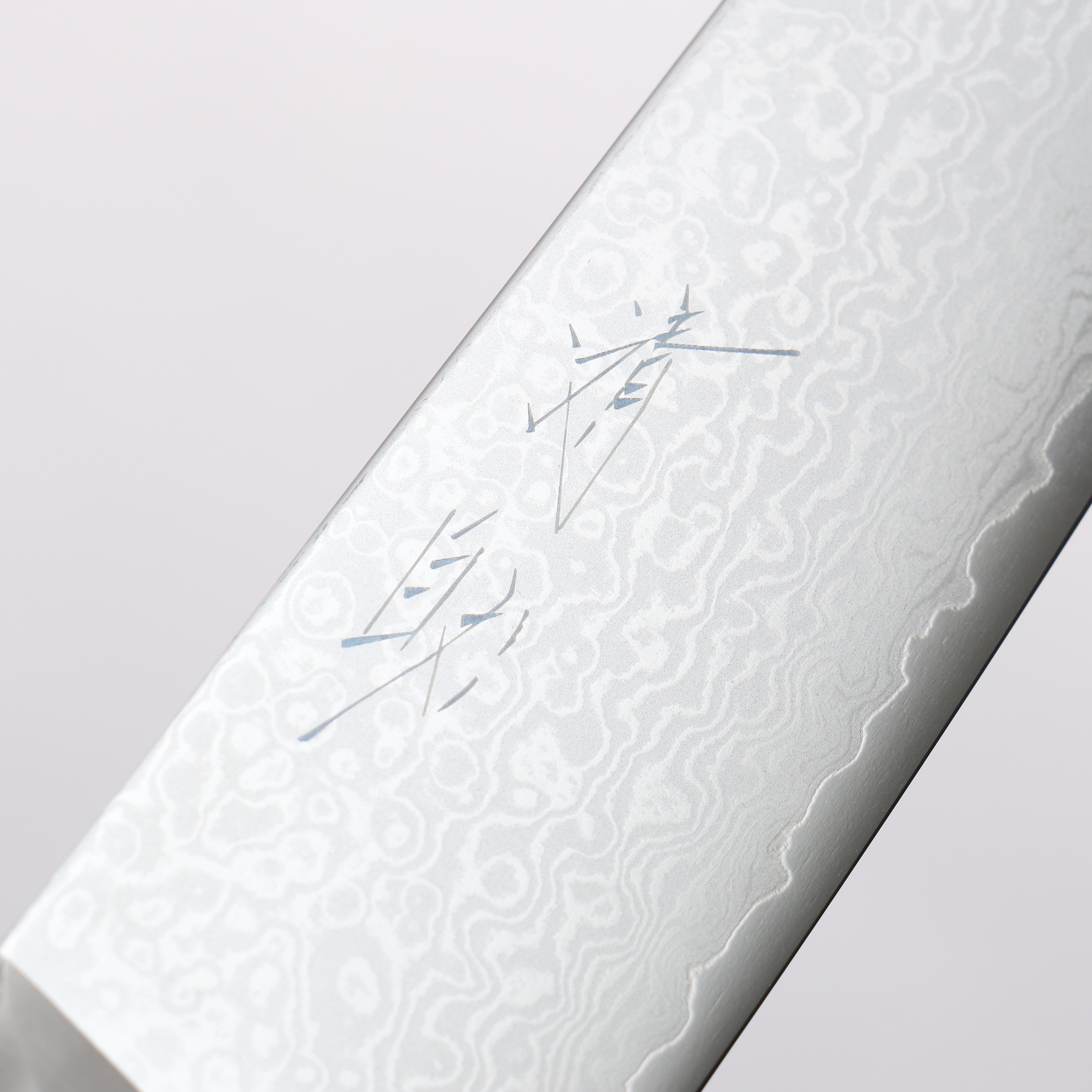 Seisuke VG10 Mirrored Finish Damascus Slicer 210mm Black Micarta Handle - Japanny - Best Japanese Knife