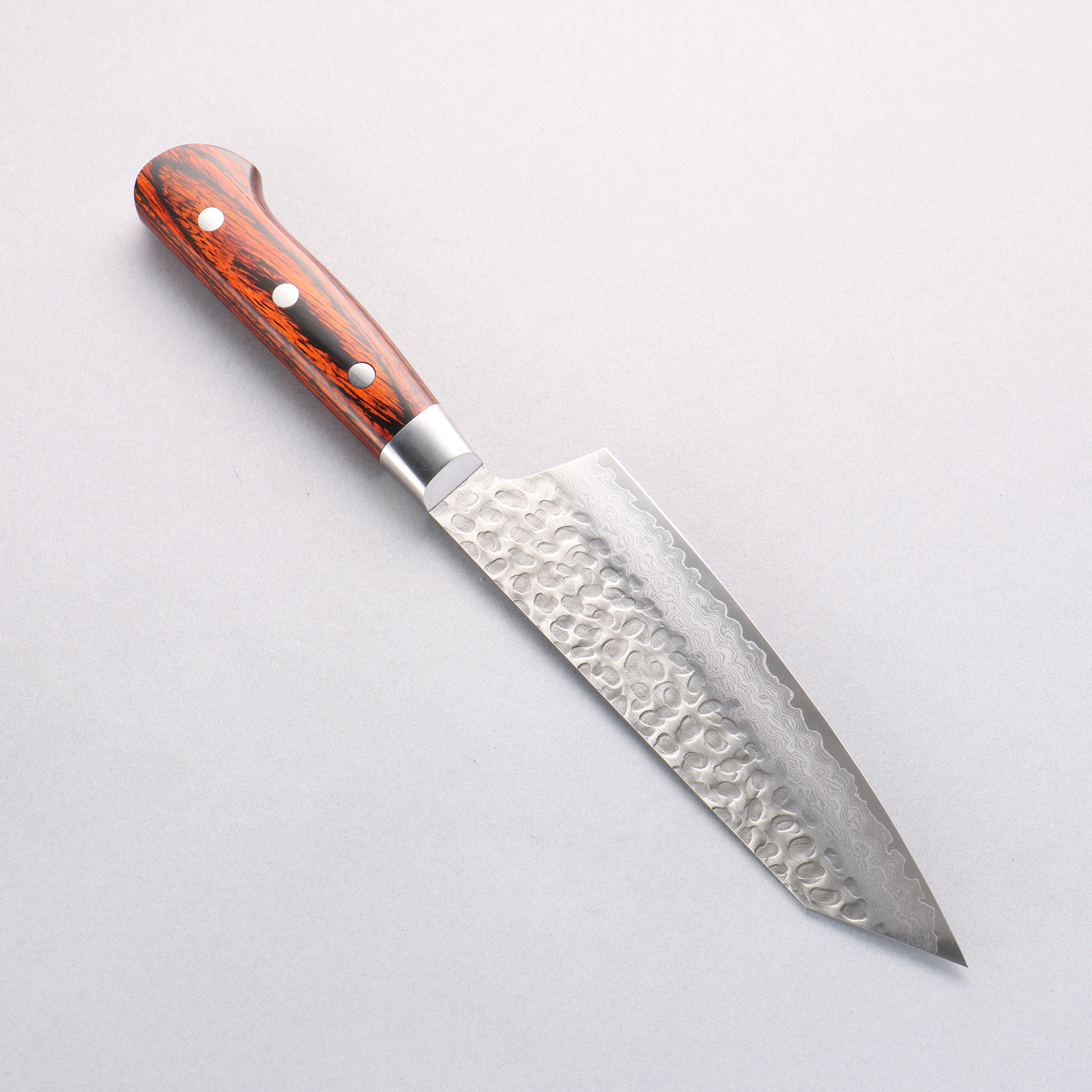 Sakai Takayuki VG10 33 Layer Damascus Kiritsuke Santoku 160mm Mahogany Pakka wood Handle - Japanny - Best Japanese Knife