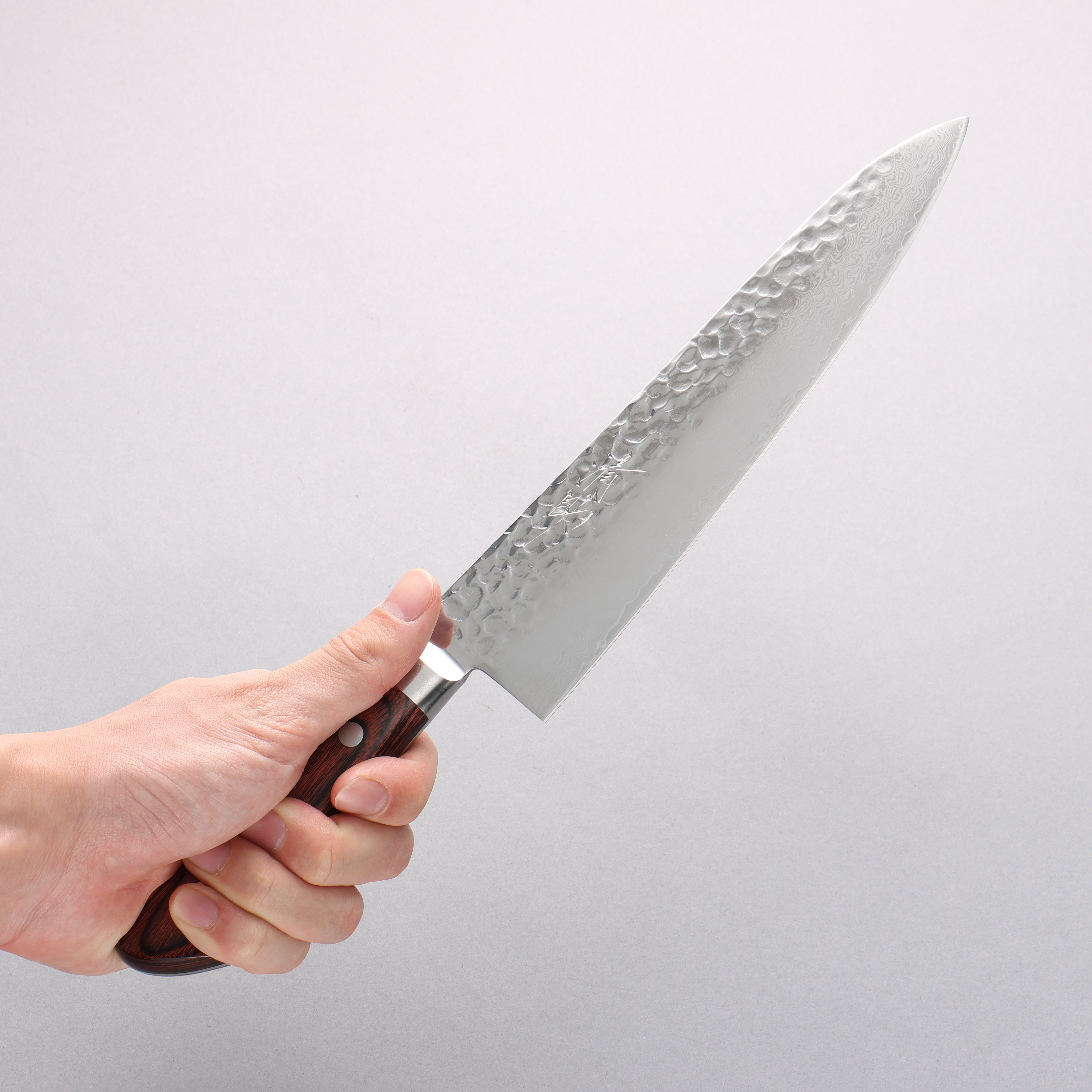 Seisuke VG10 33 Layer Hammered Damascus Gyuto 210mm Mahogany Handle - Japanny - Best Japanese Knife