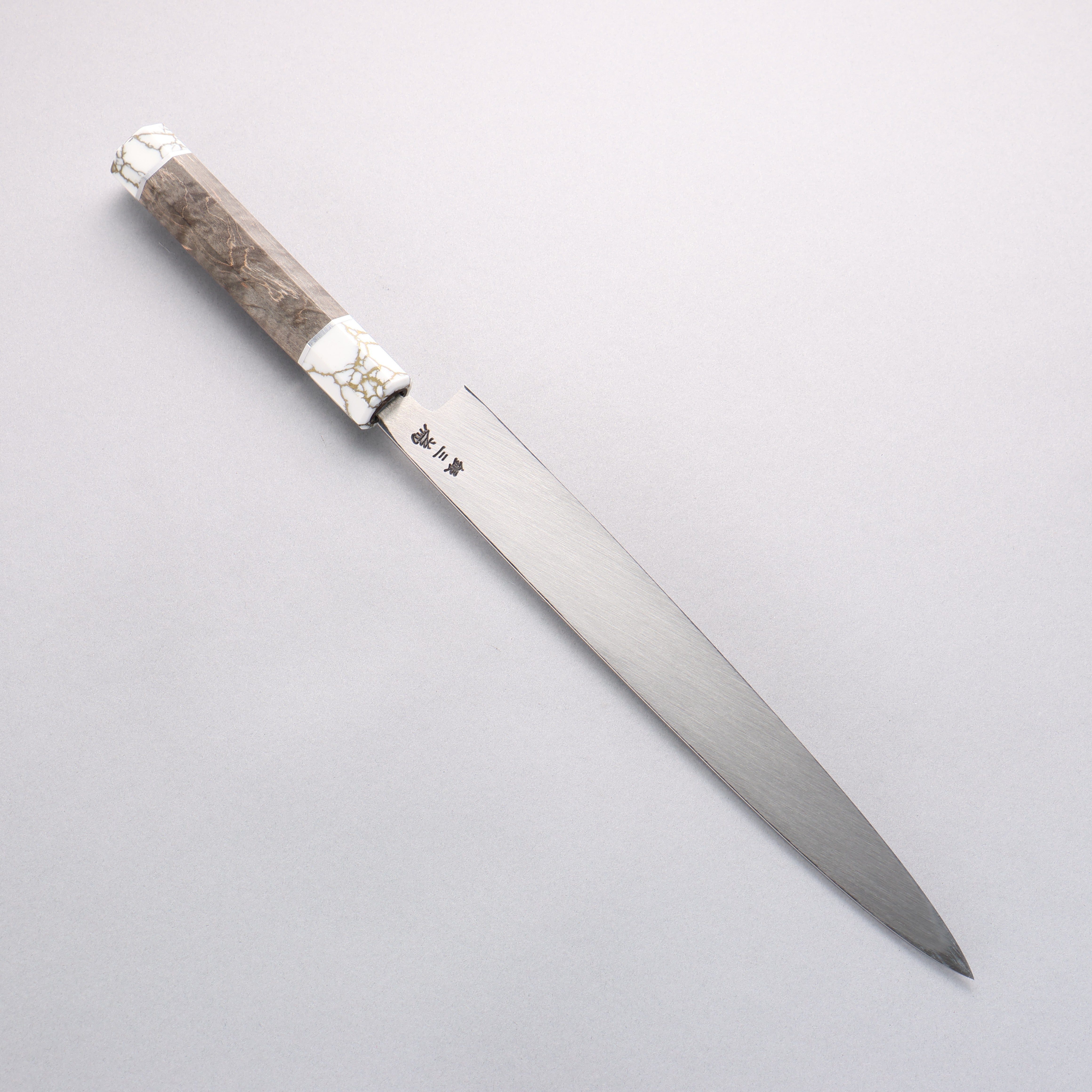 Sakai Takayuki Chef Series Silver Steel No.3 Yanagiba 270mm Stabilized wood (White Ferrule and End Cap) Handle with Sheath - Japanny - Best Japanese Knife