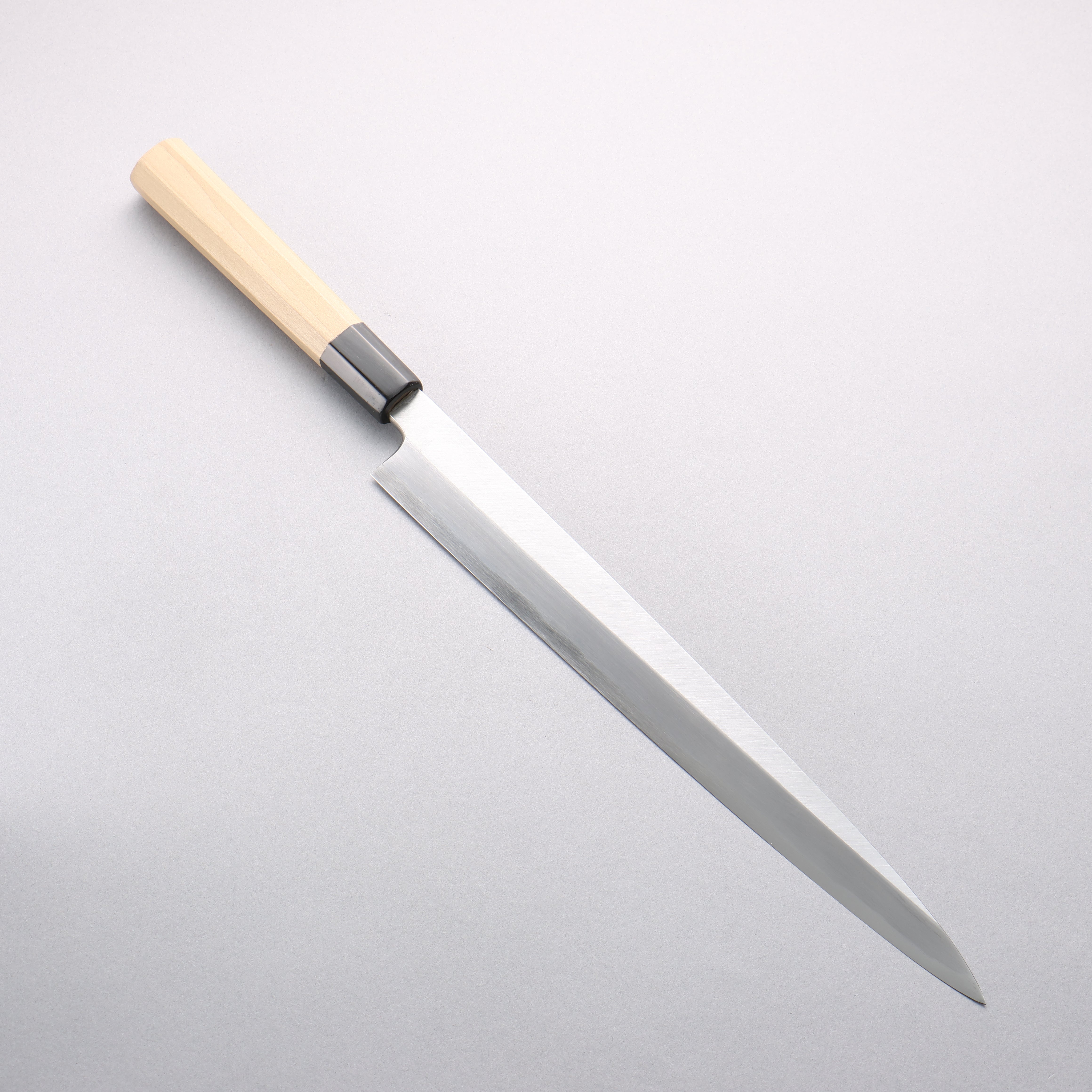 Minamoto Akitada White Steel No.2 Yanagiba 300mm Magnolia (Ferrule: Water Buffalo Horn) Handle - Japanny - Best Japanese Knife