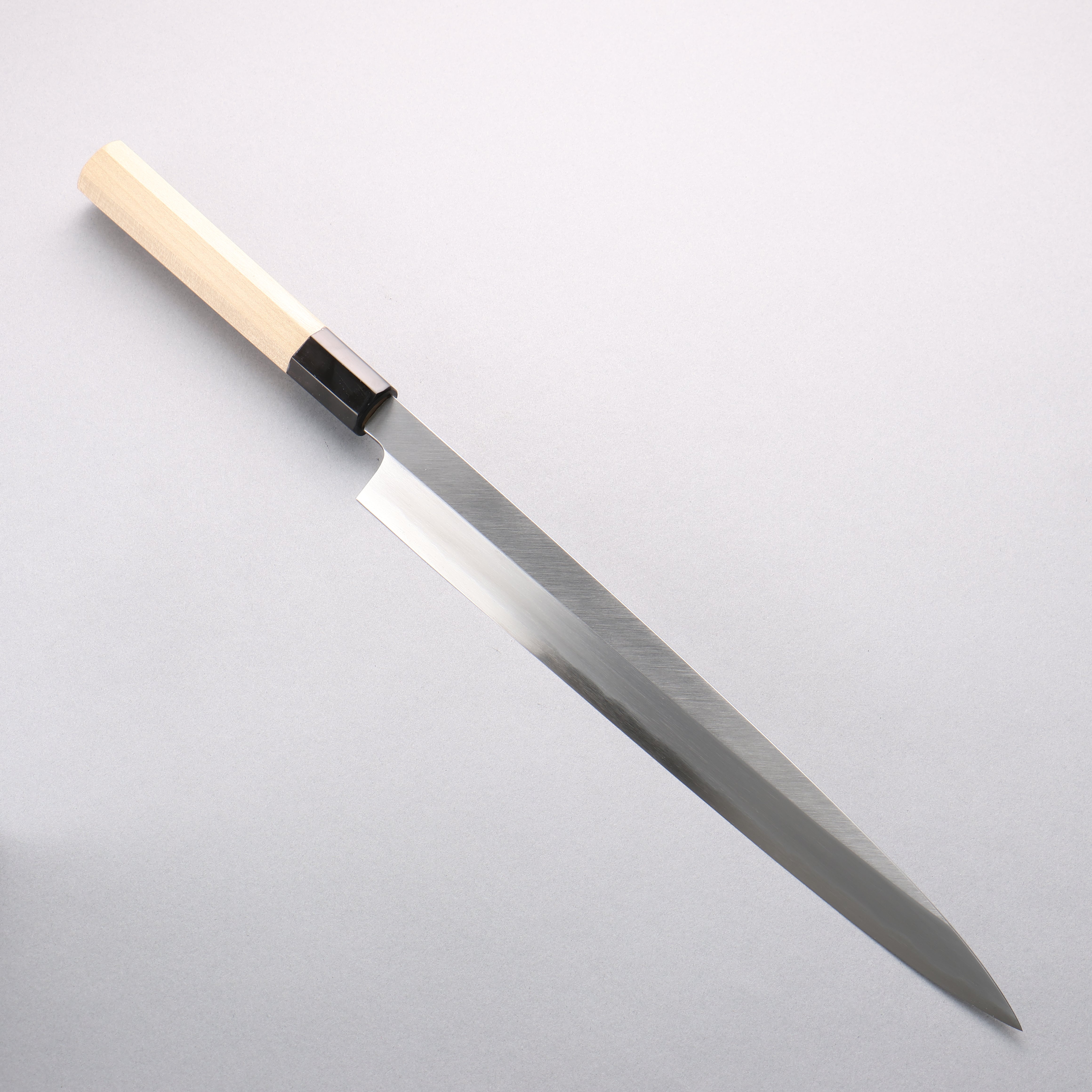 Minamoto Akitada Blue Steel No.1 Yanagiba 300mm Magnolia (Ferrule: Water Buffalo Horn) Handle - Japanny - Best Japanese Knife