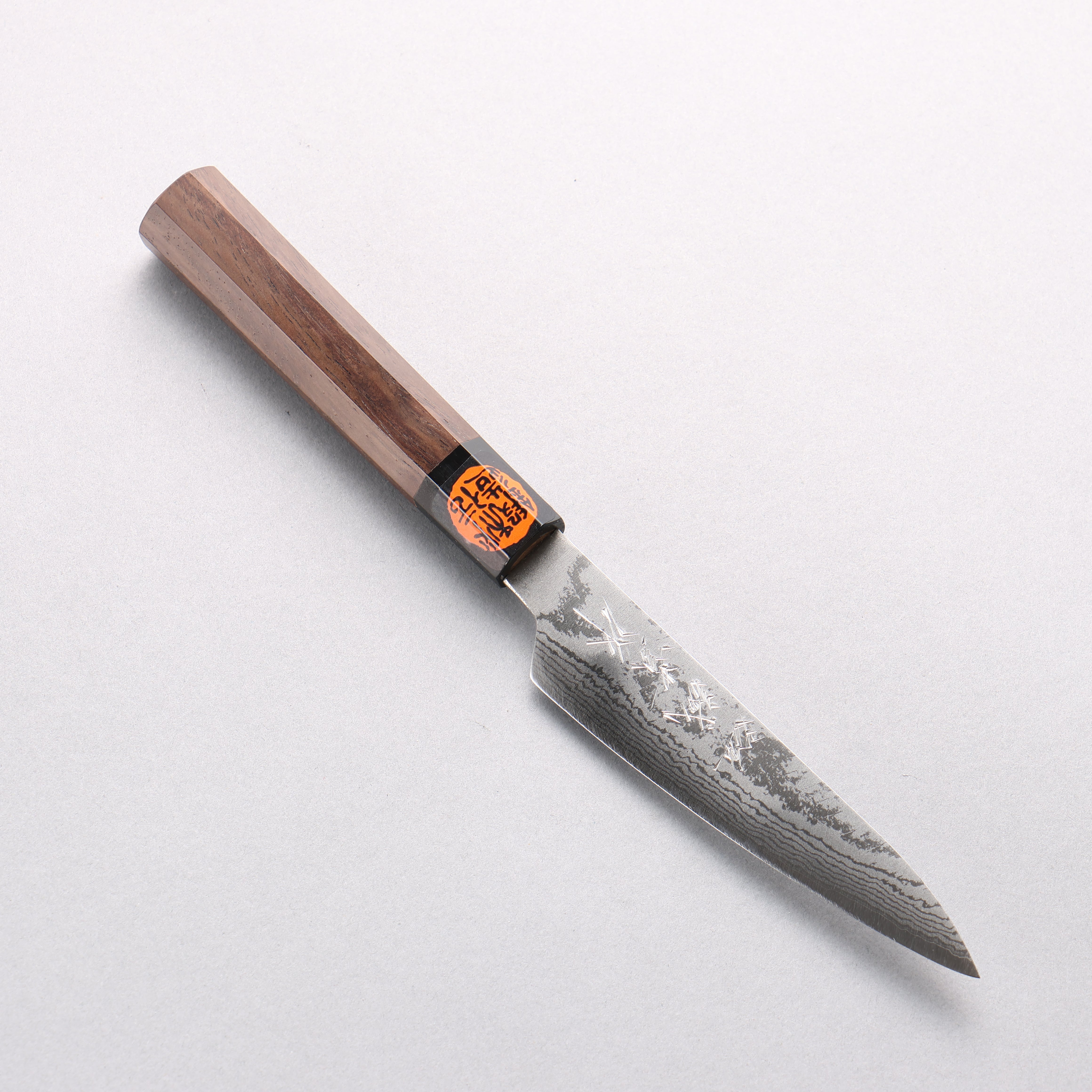 Shigeki Tanaka VG10 Damascus Petty-Utility 120mm Walnut Handle - Japanny - Best Japanese Knife