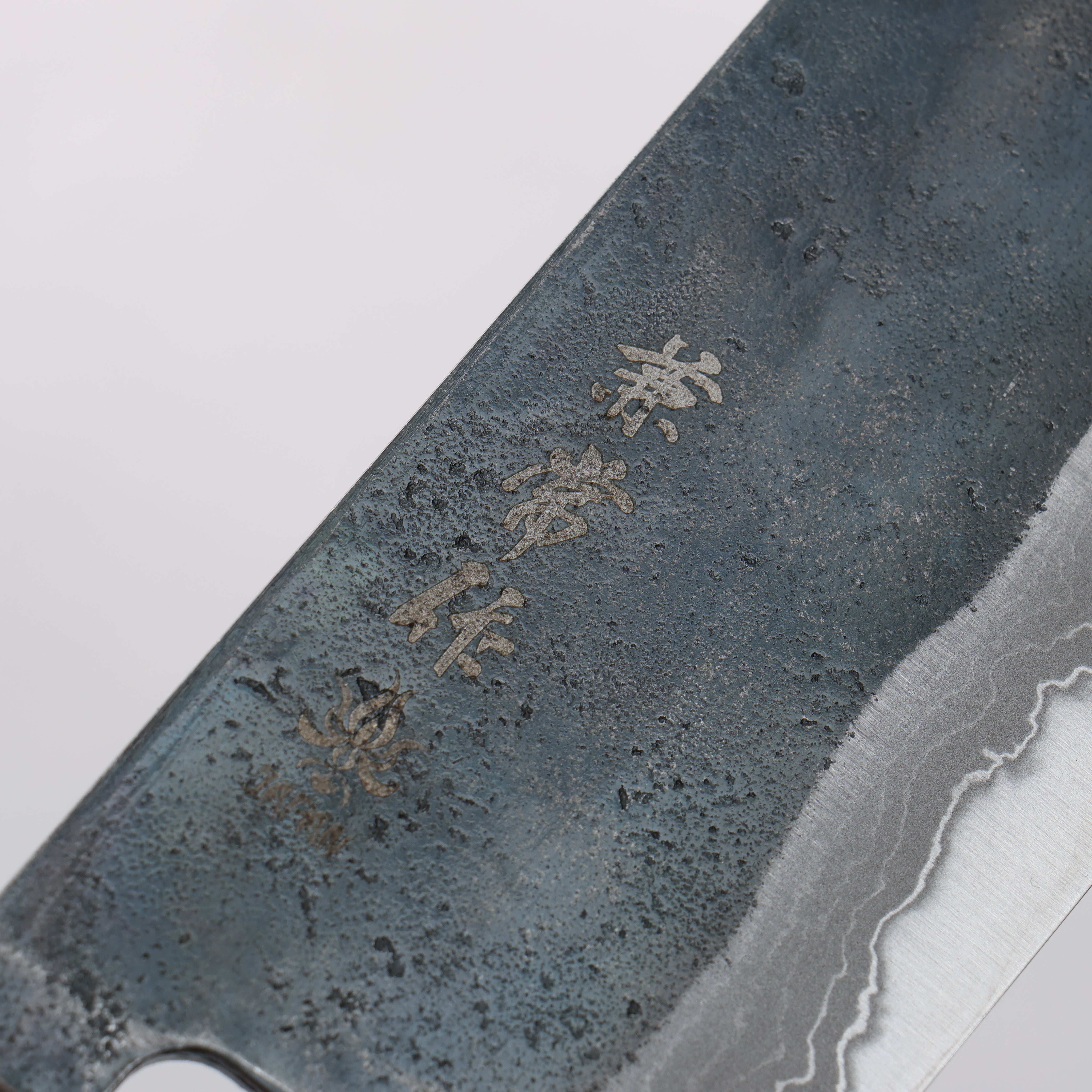 Kanetsune MATSU-ZUMI-YAKI White Steel No.2 Damascus Black Finished Nakiri 165mm Walnut Handle - Japanny - Best Japanese Knife