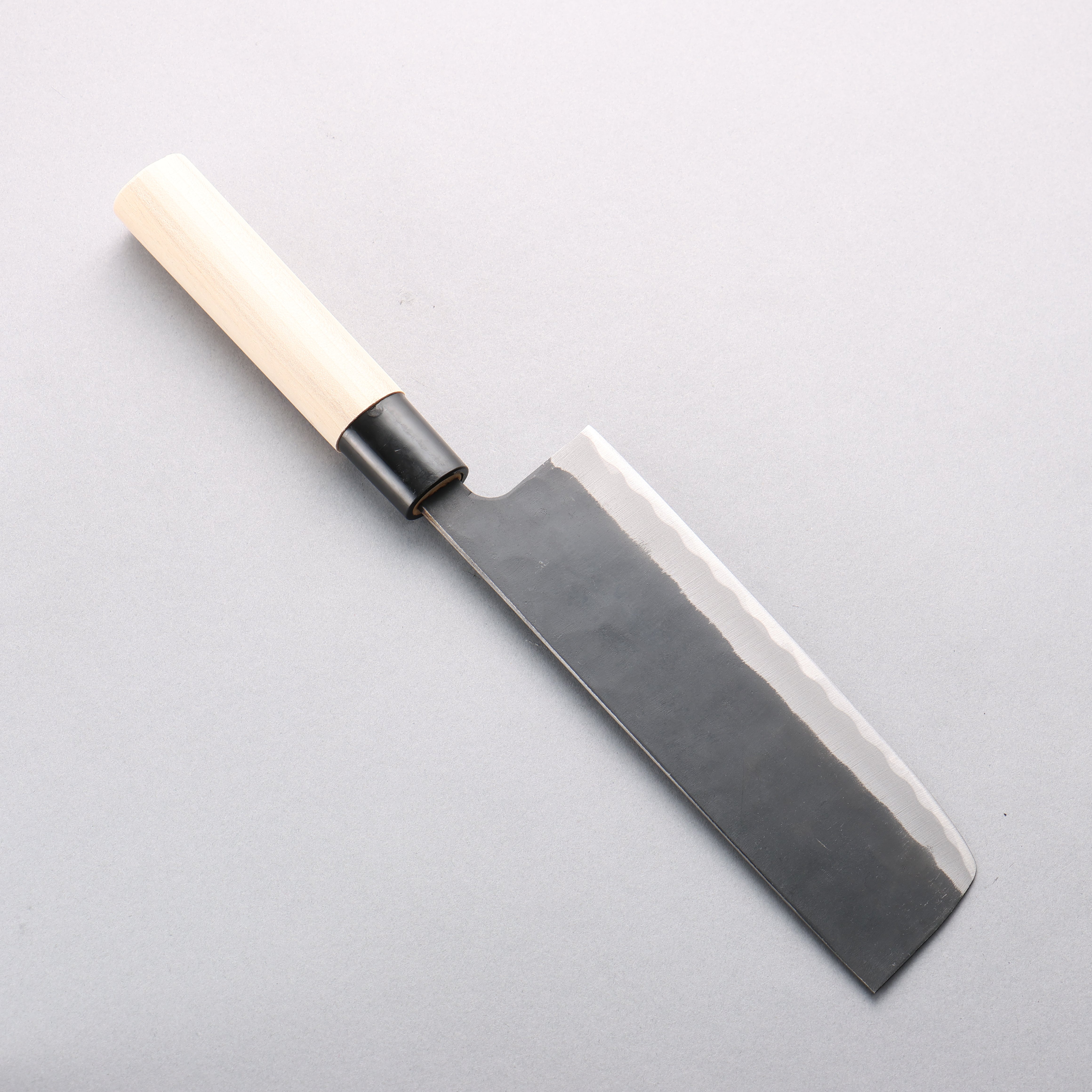 Kanetsune Hamaken Blue Steel No.2 Black Finished Nakiri 165mm Magnolia Handle - Japanny - Best Japanese Knife