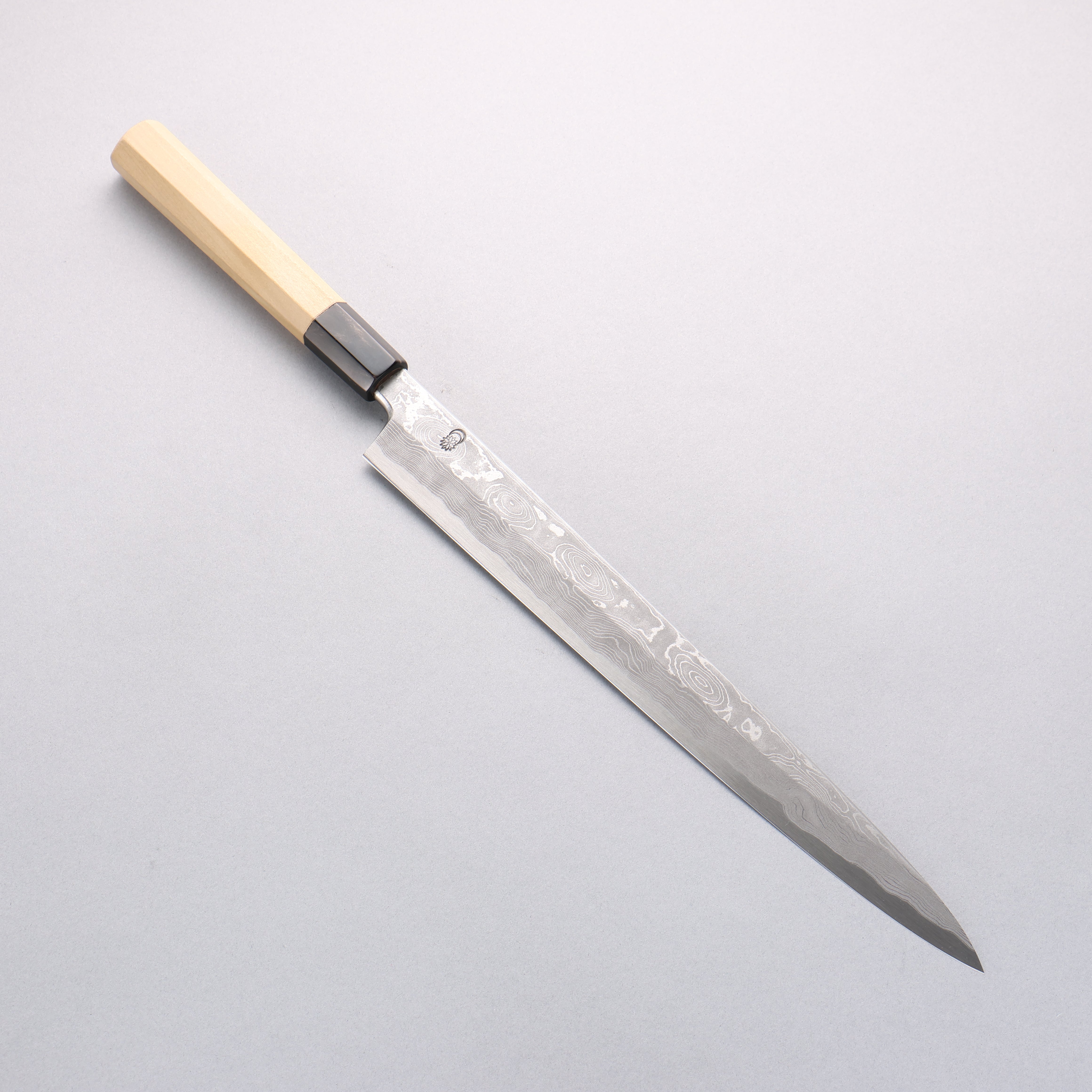 Kikuzuki Blue Steel No.1 Damascus Yanagiba 300mm Magnolia Handle - Japanny - Best Japanese Knife