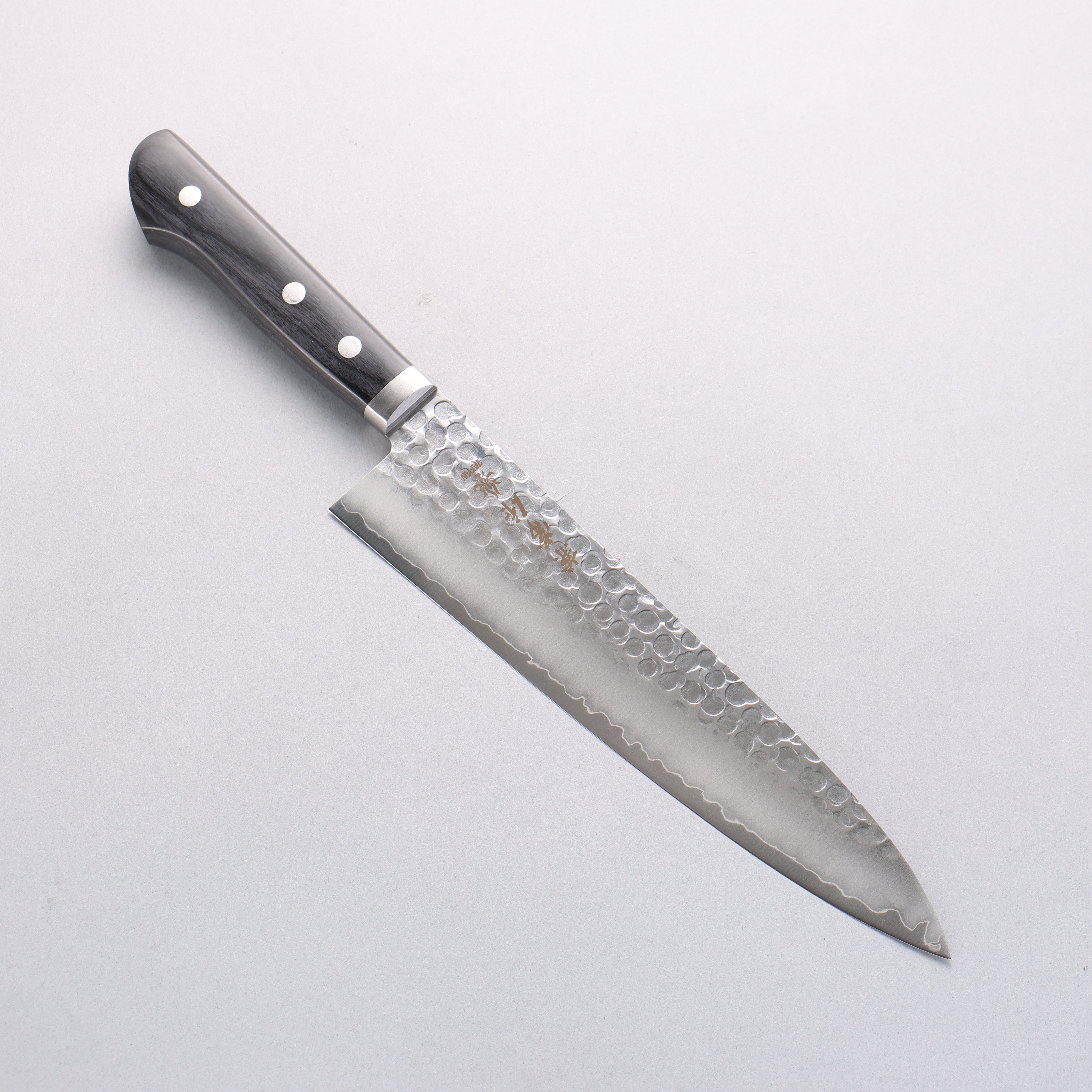 Kanetsune VG1 Hammered Gyuto 210mm Black Pakka wood Handle - Japanny - Best Japanese Knife