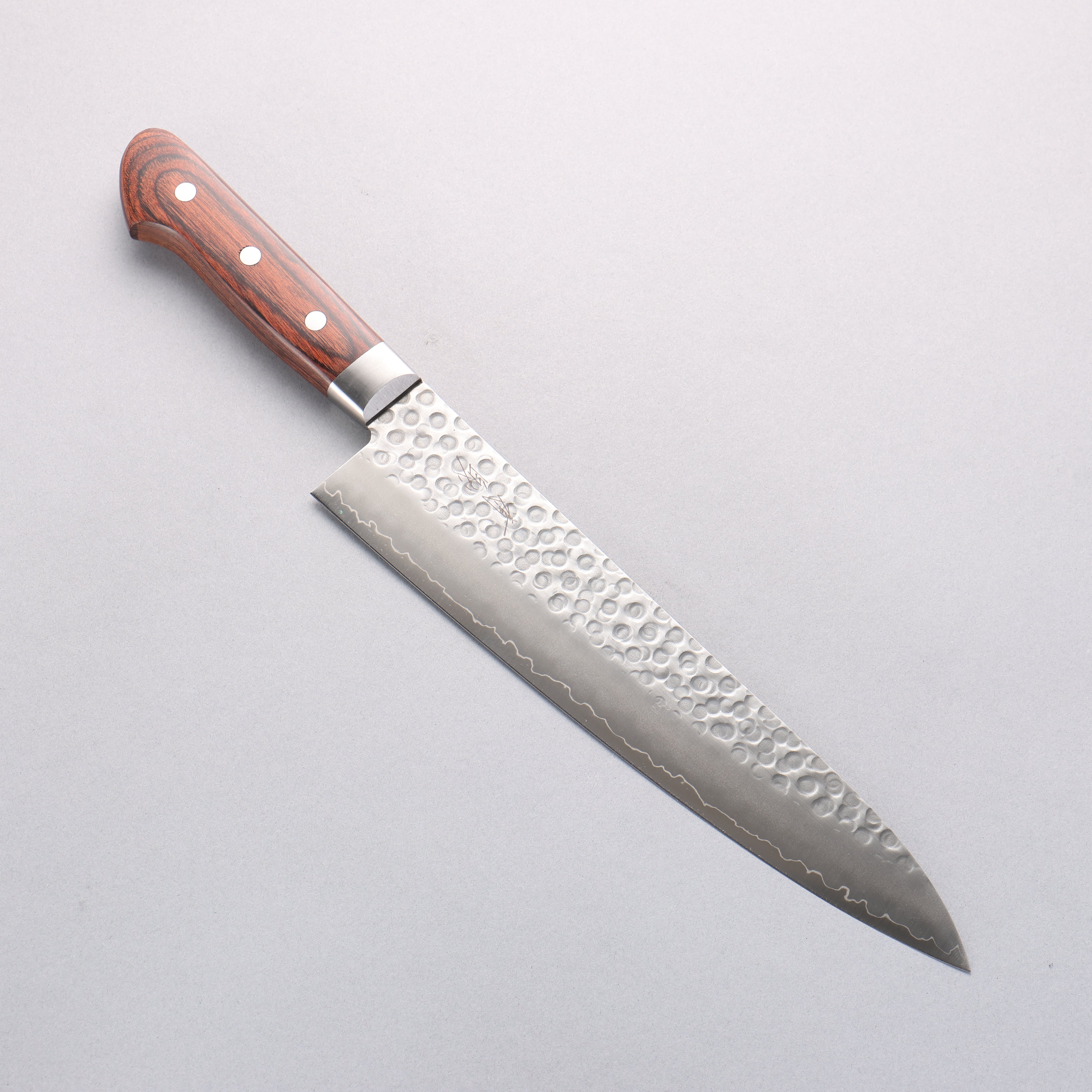 Seisuke Swedish Steel-stn Hammered Gyuto 240mm Mahogany Handle - Japanny - Best Japanese Knife
