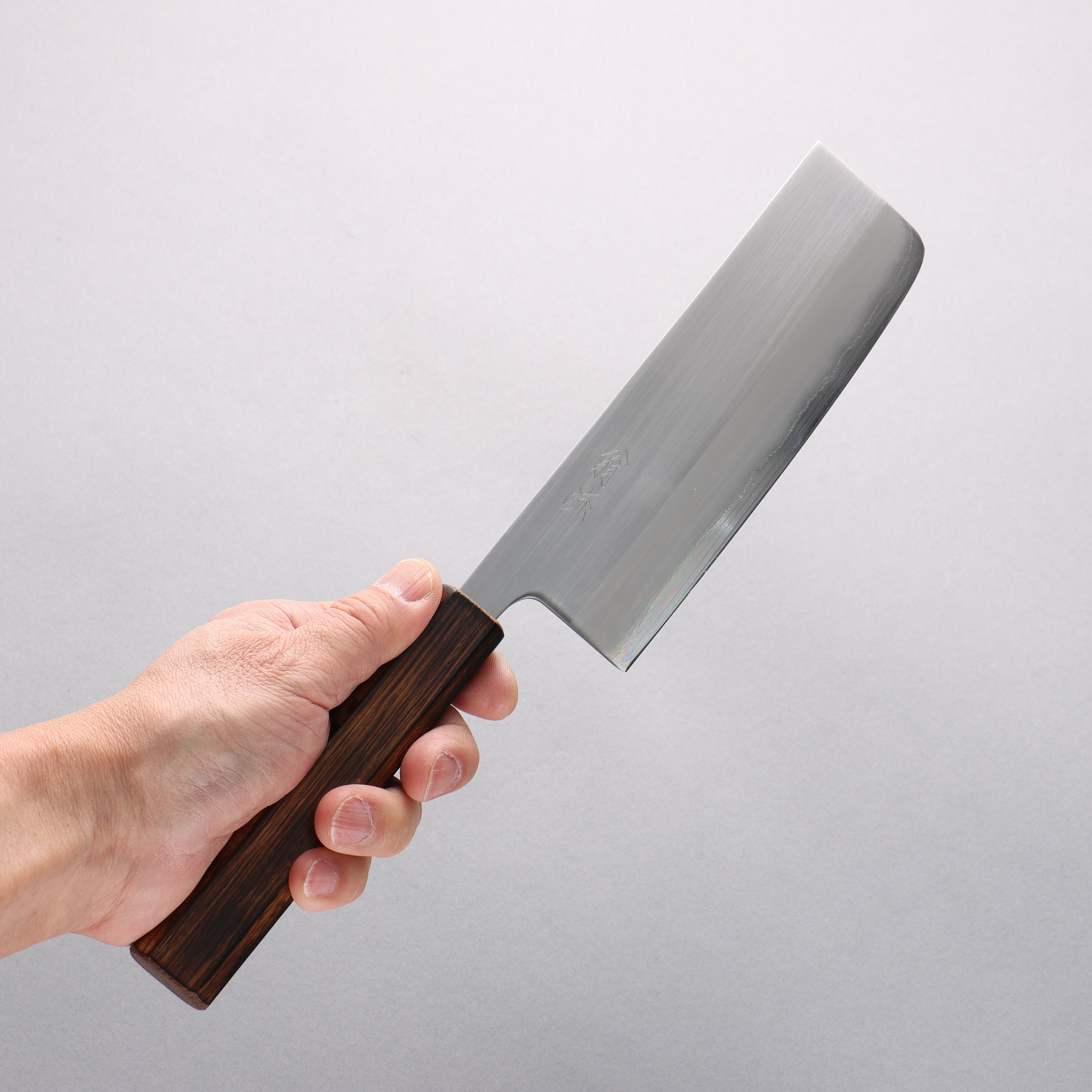 Oul White Steel No.1 Nakiri 165mm Burnt Oak Handle - Japanny - Best Japanese Knife