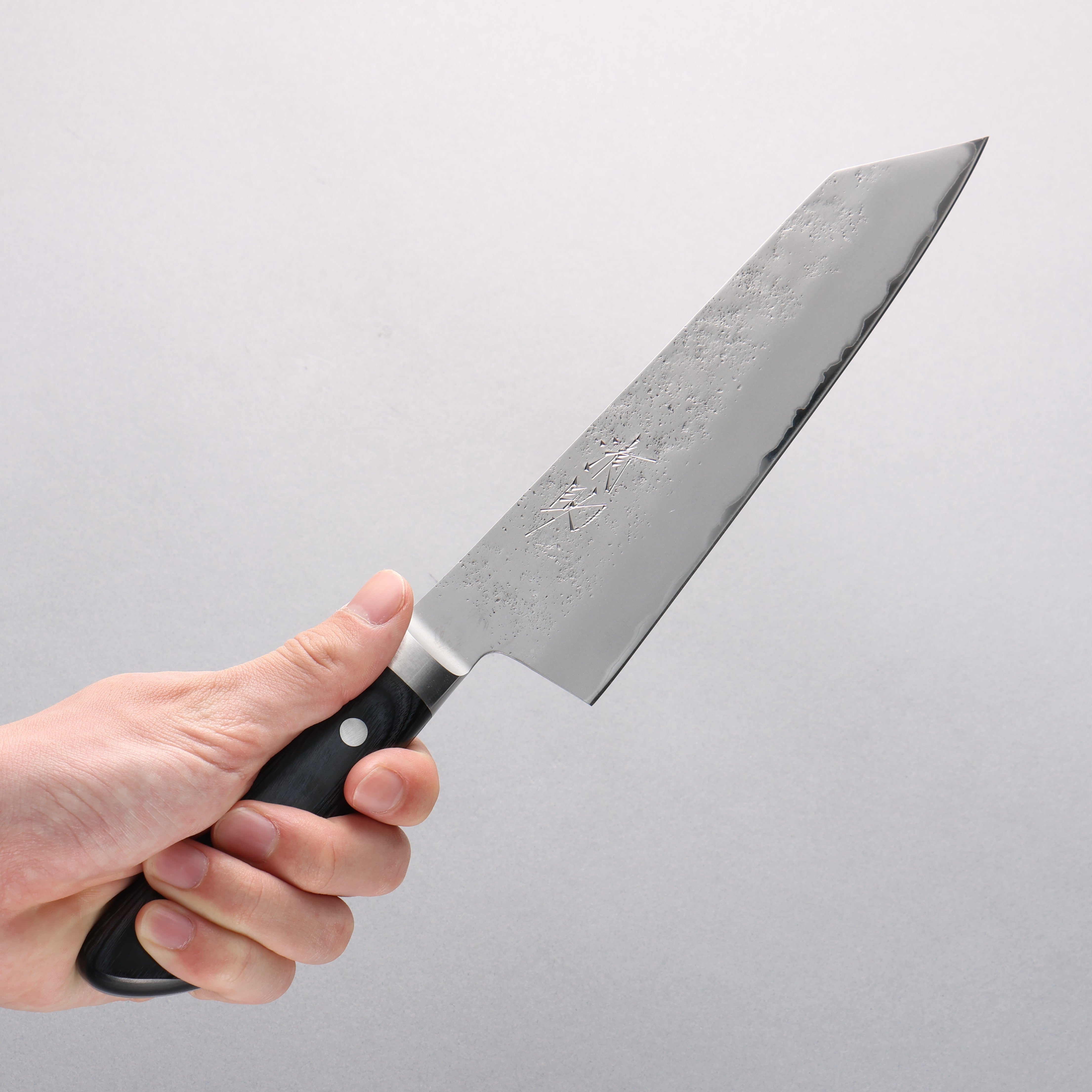 Seisuke Blue Steel No.2 Nashiji Japanese Kiritsuke Santoku & Kiritsuke Petty Navy blue Pakka wood Handle - Japanny - Best Japanese Knife