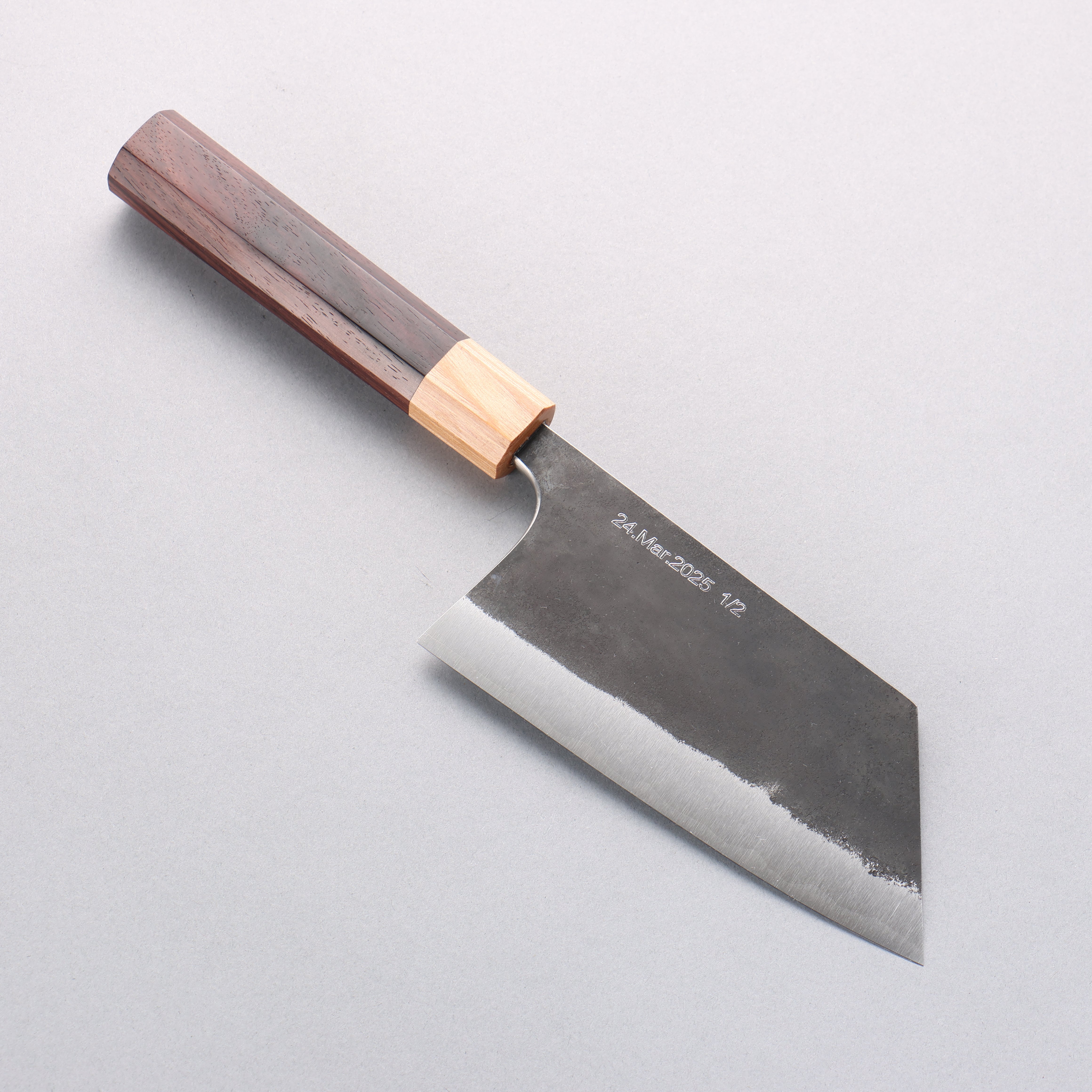 Tinker Blue Super Black Finished 145mm Rosewood Handle Chibi Tank - Japanny - Best Japanese Knife