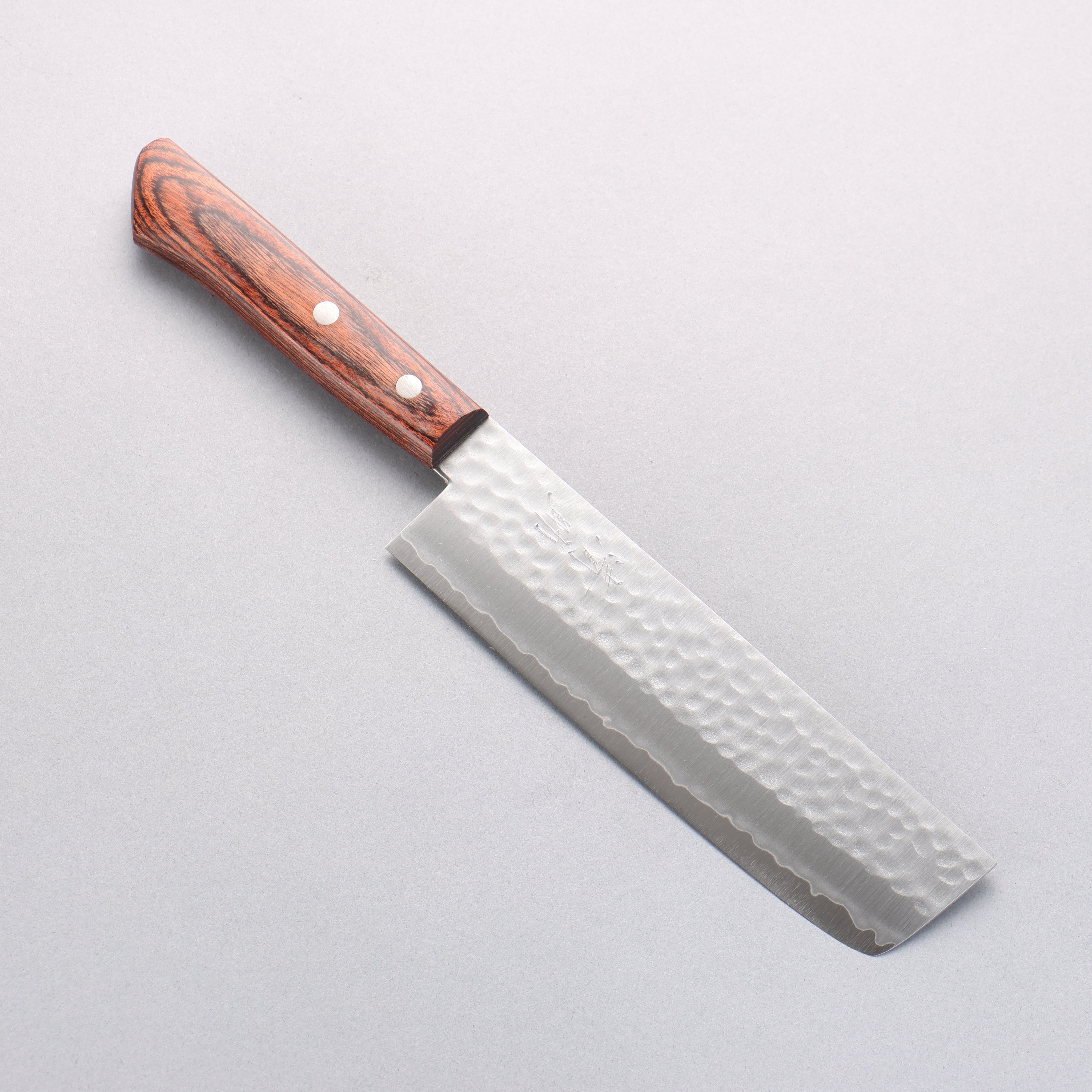 Seisuke VG1 Hammered Nakiri 165mm Mahogany Handle - Japanny - Best Japanese Knife