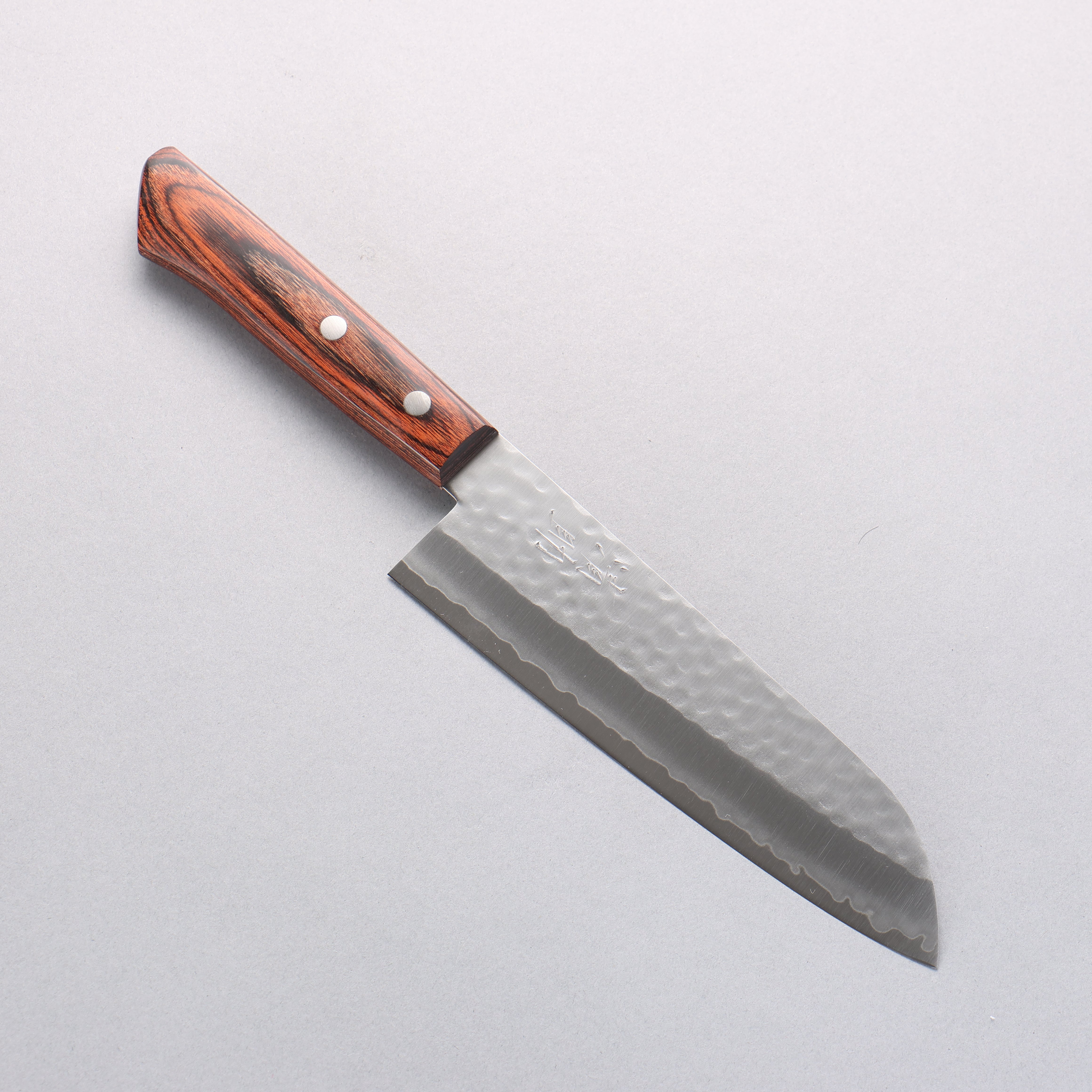 Seisuke VG1 Hammered Santoku 165mm Mahogany Handle - Japanny - Best Japanese Knife