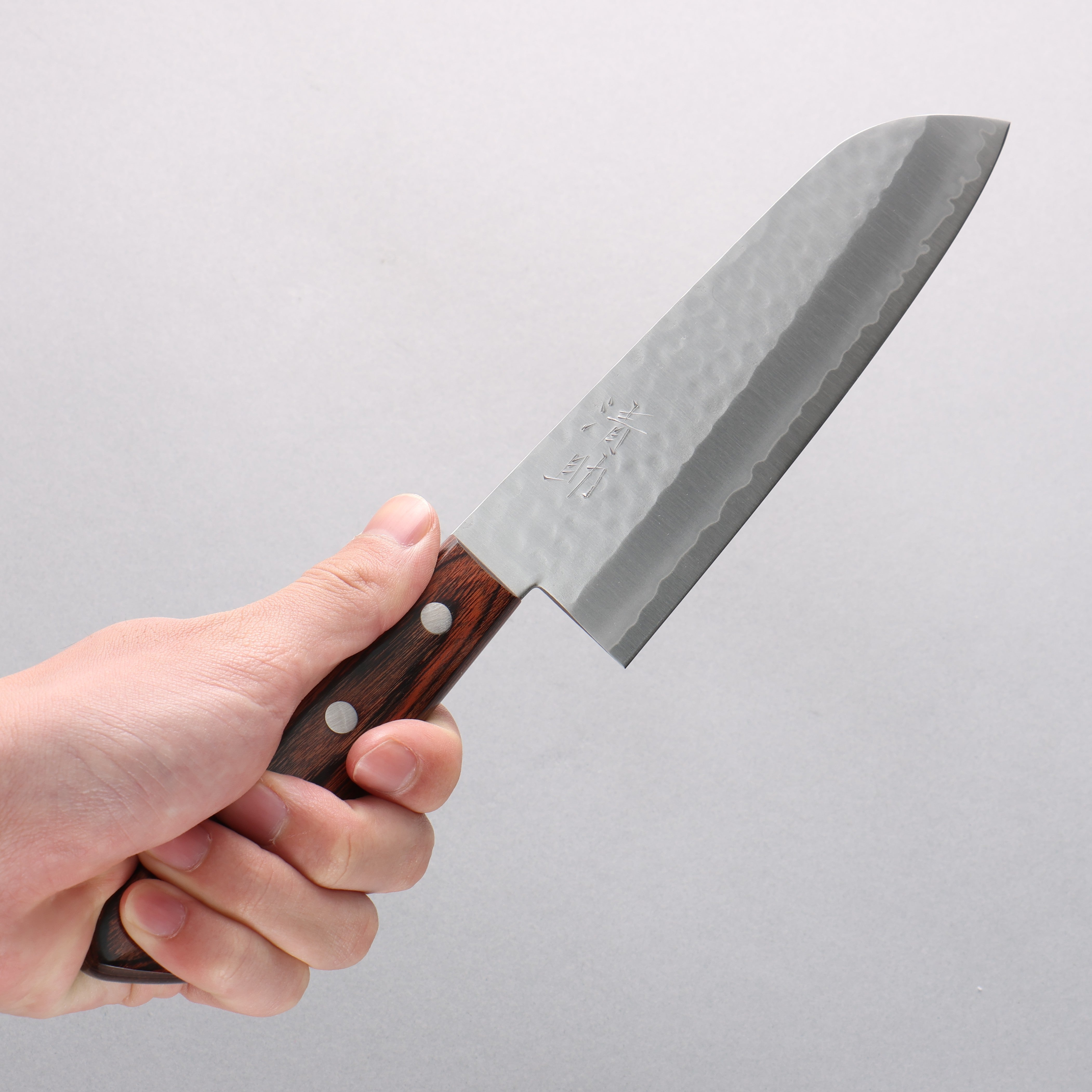 Seisuke VG1 Hammered Santoku 165mm Mahogany Handle - Japanny - Best Japanese Knife