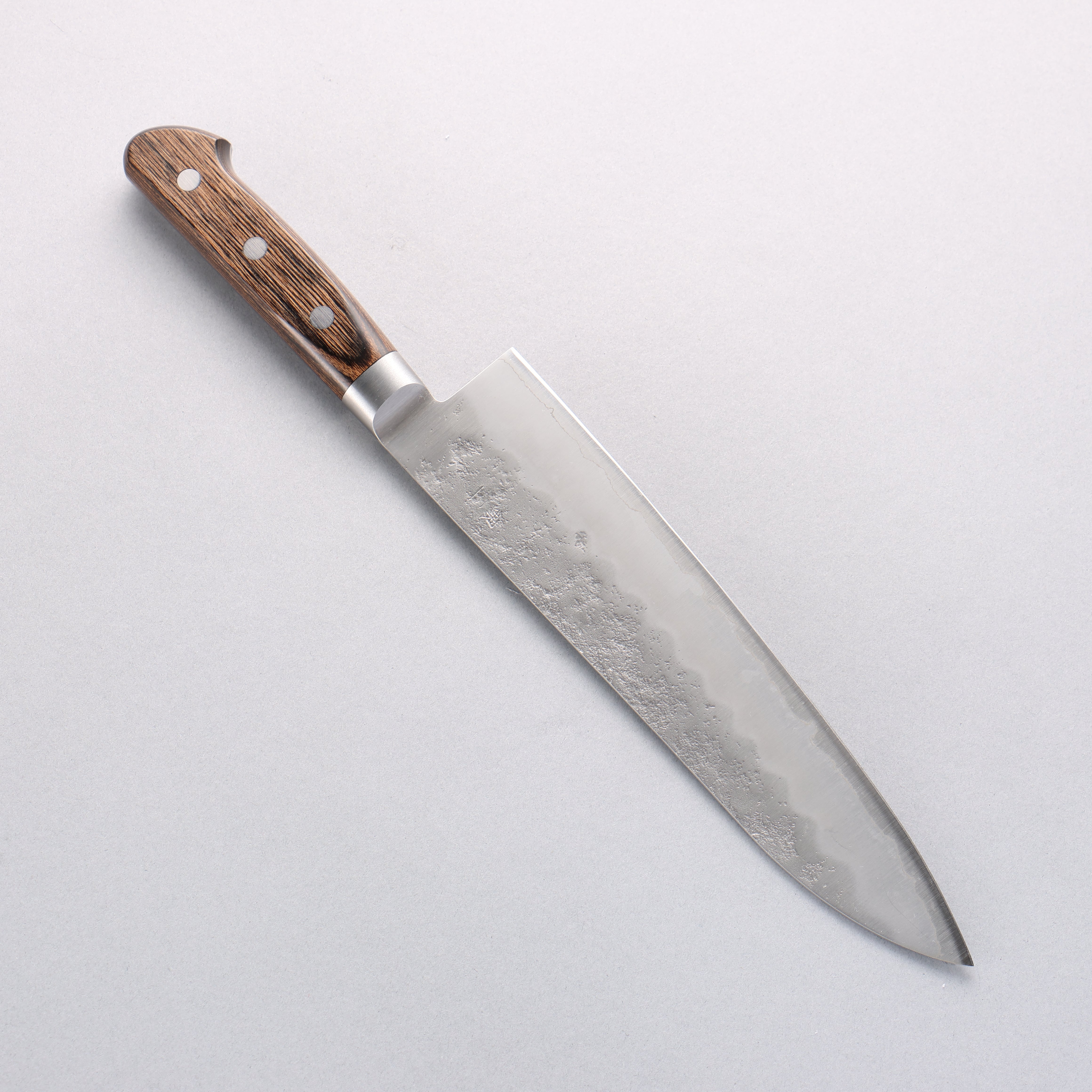 Seisuke Silver Steel No.3 Nashiji Gyuto 210mm Brown Pakka wood Handle - Japanny - Best Japanese Knife