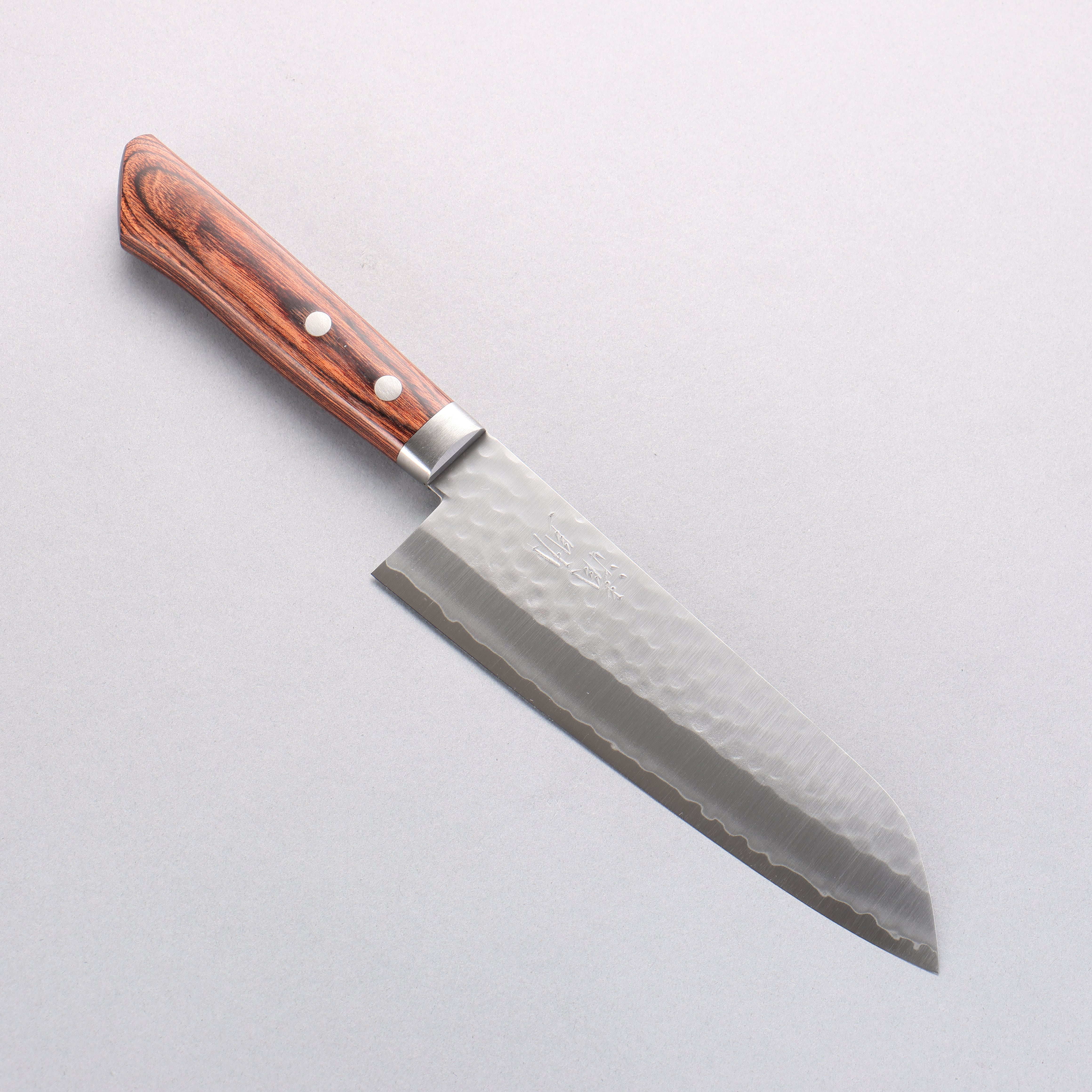Seisuke VG1 Hammered Santoku 165mm Mahogany Handle - Japanny - Best Japanese Knife