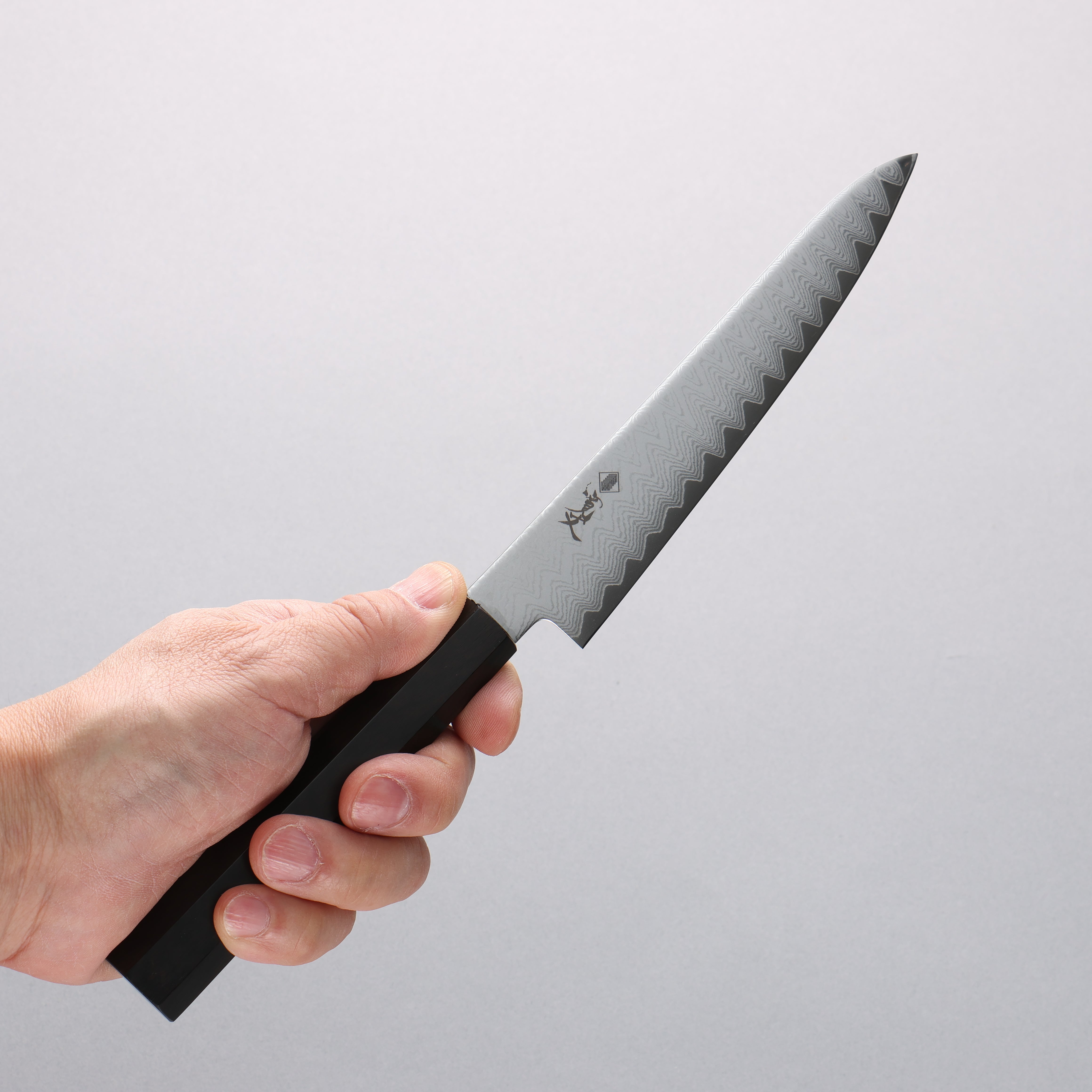 Kanjyo VG10 Damascus Petty-Utility 150mm Ebony Wood Handle - Japanny - Best Japanese Knife