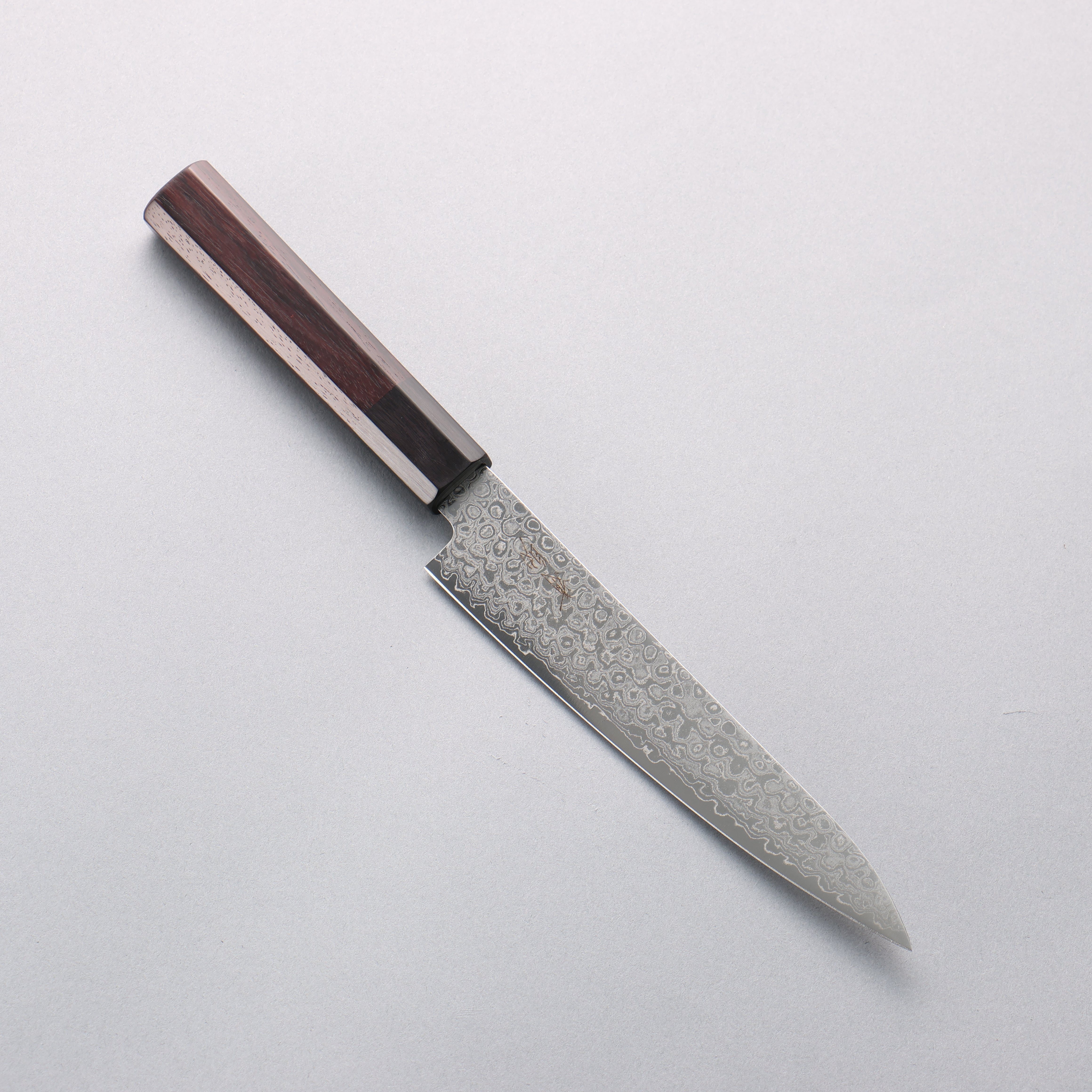 Seisuke AUS10 Damascus Migaki Finished Petty-Utility 150mm Rosewood (Ferrule: Black Pakka Wood) Handle - Japanny - Best Japanese Knife