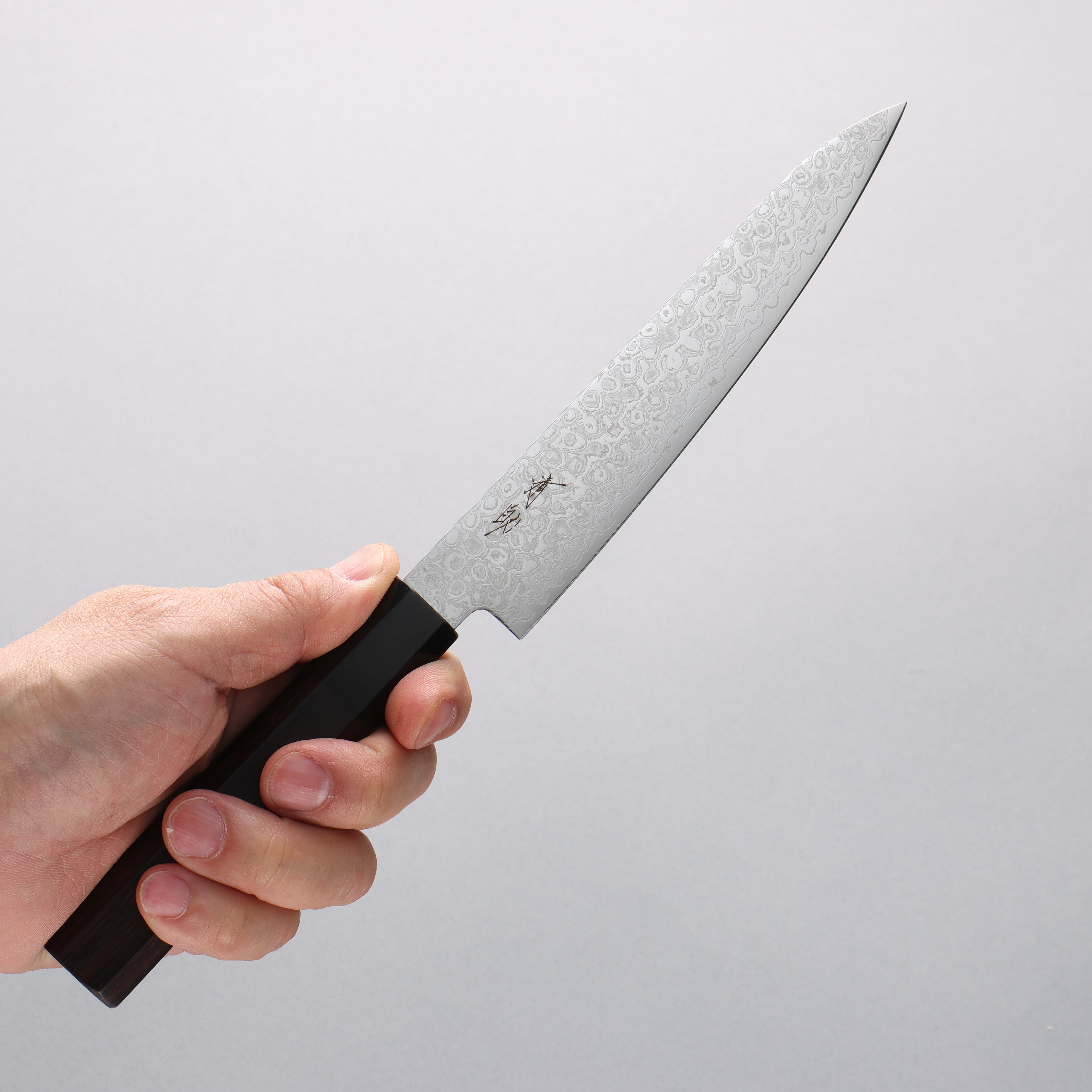 Seisuke AUS10 Damascus Migaki Finished Petty-Utility 150mm Rosewood (Ferrule: Black Pakka Wood) Handle - Japanny - Best Japanese Knife