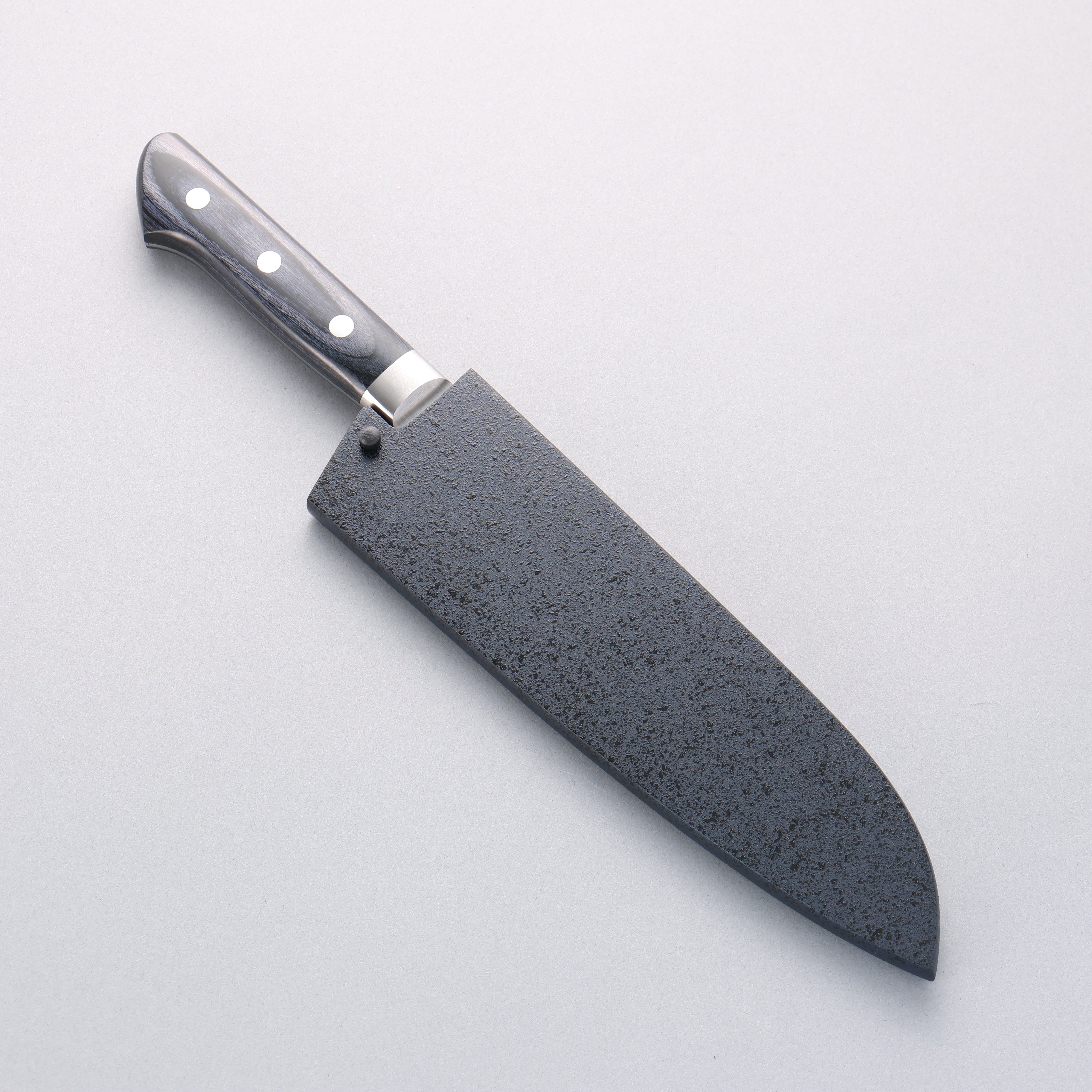 Seisuke Seiten Molybdenum Santoku 180mm Navy blue Pakka wood Handle with Sheath - Japanny - Best Japanese Knife