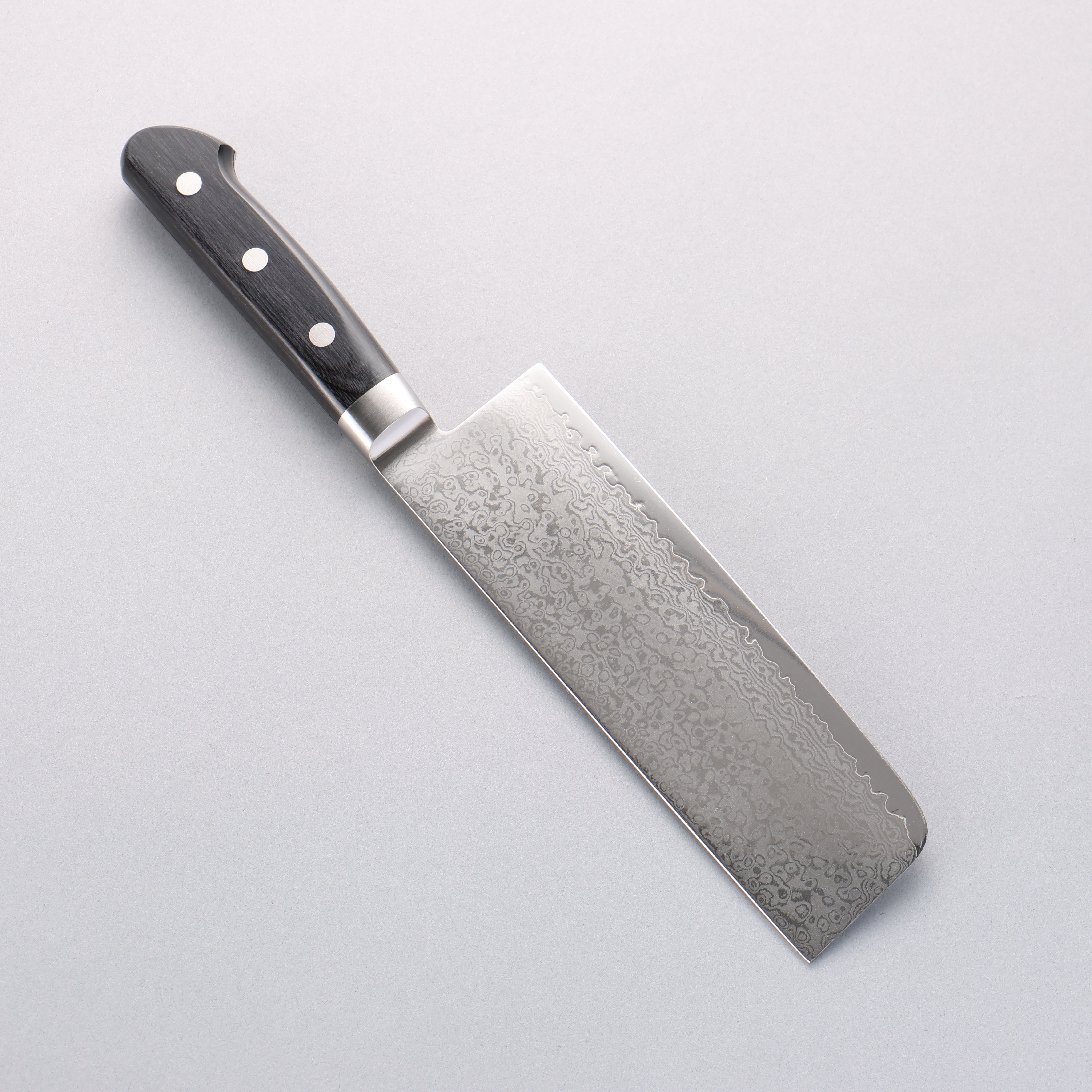 Seisuke VG10 33 Layer Mirrored Finish Damascus Nakiri 165mm Black Pakka wood Handle - Japanny - Best Japanese Knife