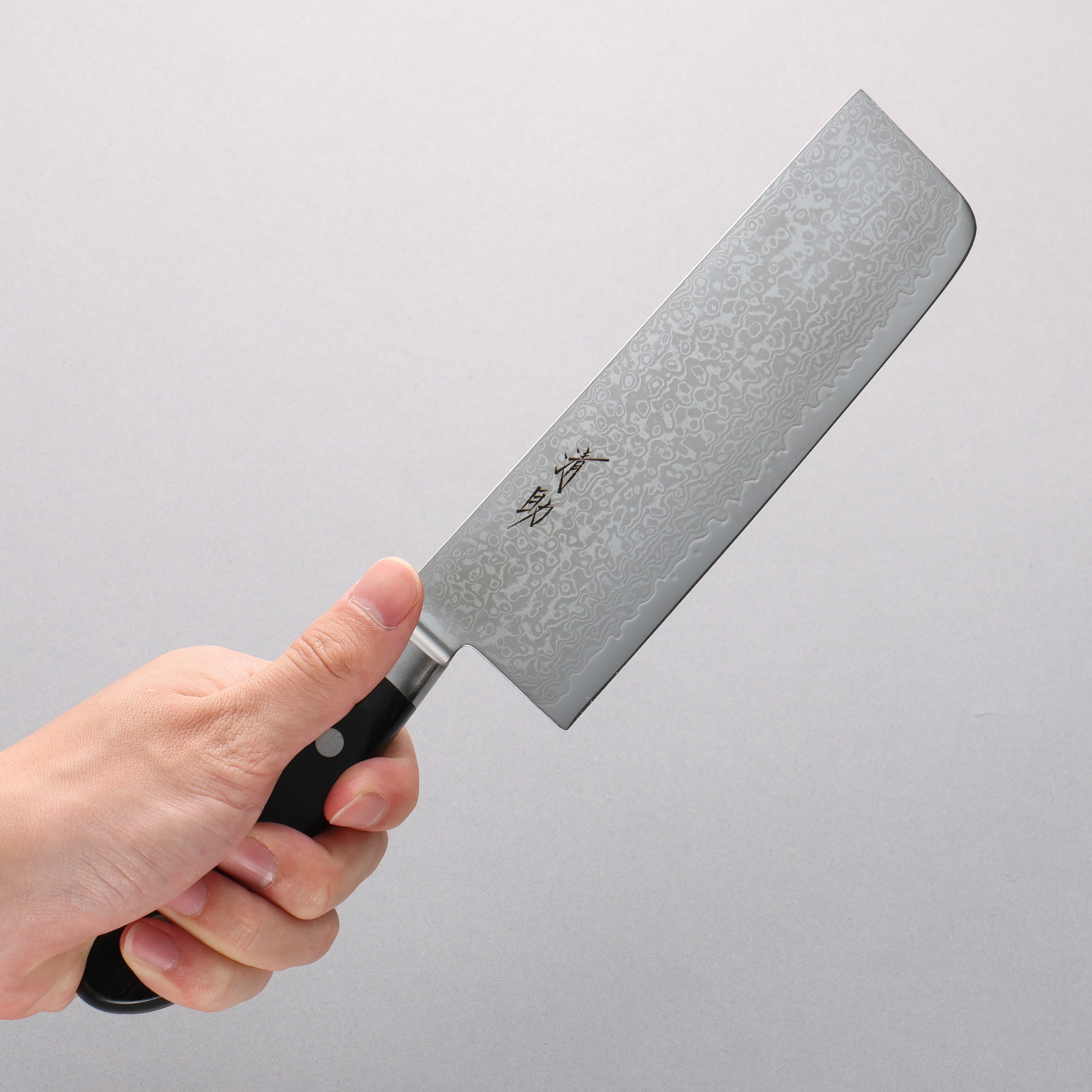 Seisuke VG10 33 Layer Mirrored Finish Damascus Nakiri 165mm Black Pakka wood Handle - Japanny - Best Japanese Knife