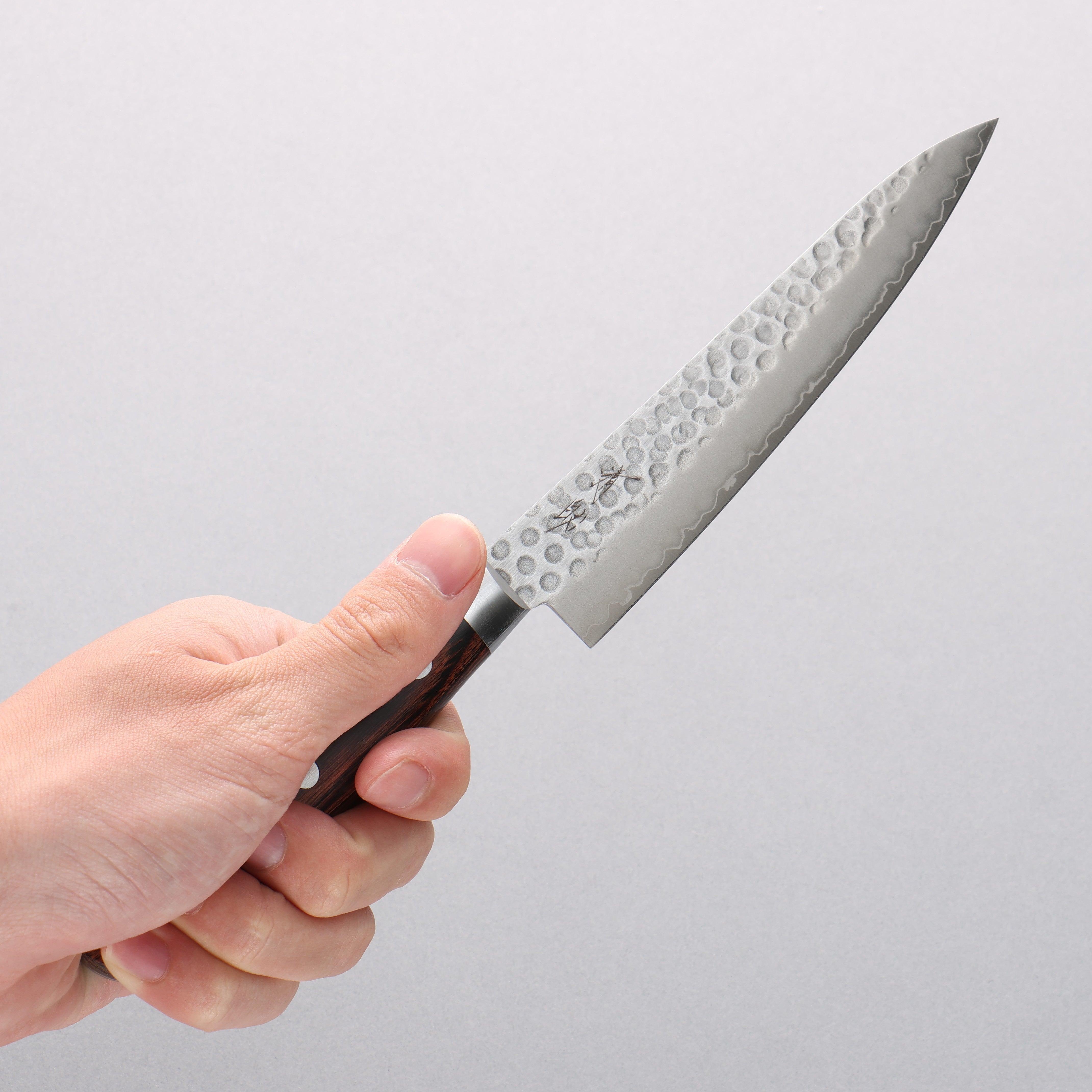 Seisuke Swedish Steel-stn Hammered Petty-Utility 135mm Mahogany Handle - Japanny - Best Japanese Knife