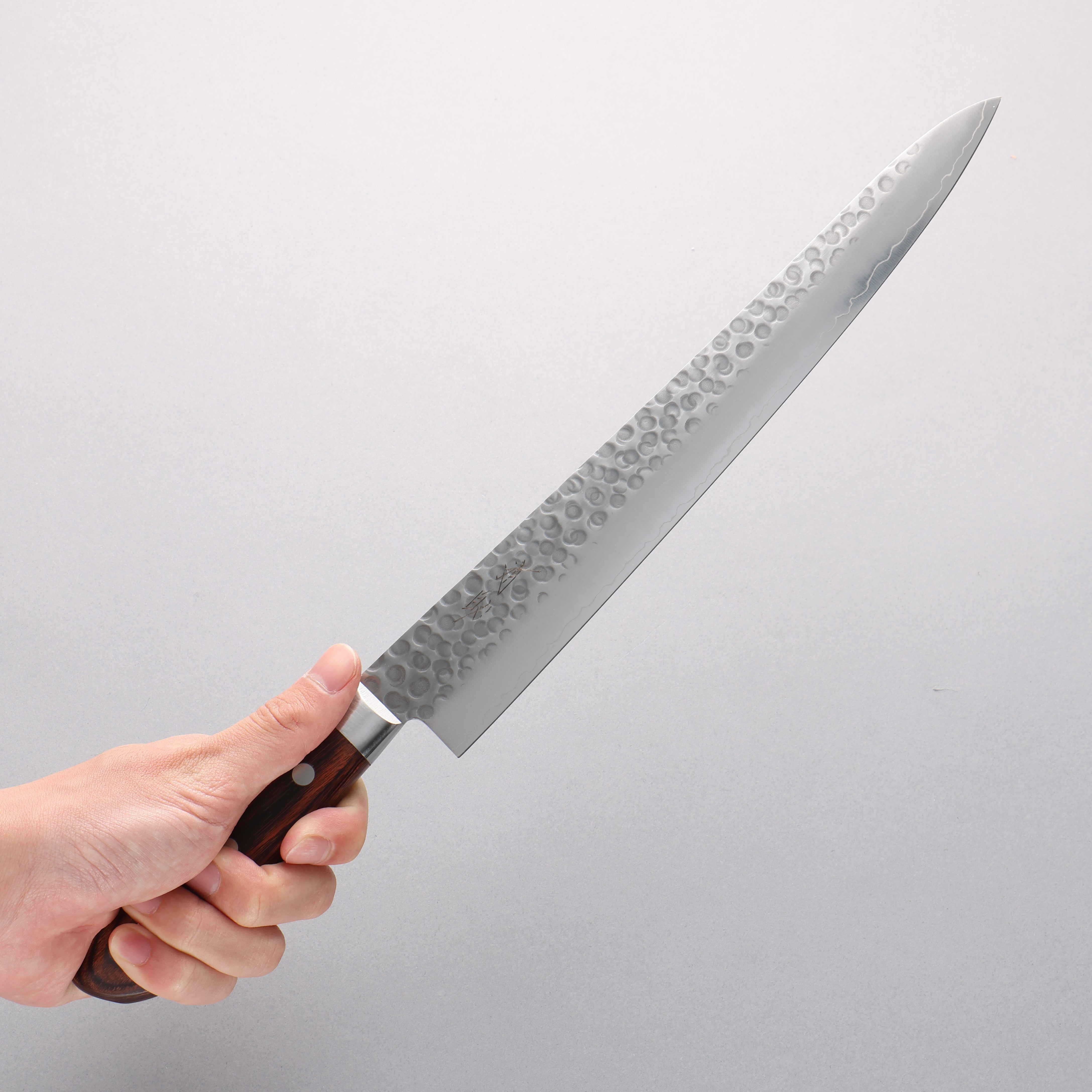 Seisuke Swedish Steel-stn Hammered Sujihiki 270mm Mahogany Handle - Japanny - Best Japanese Knife
