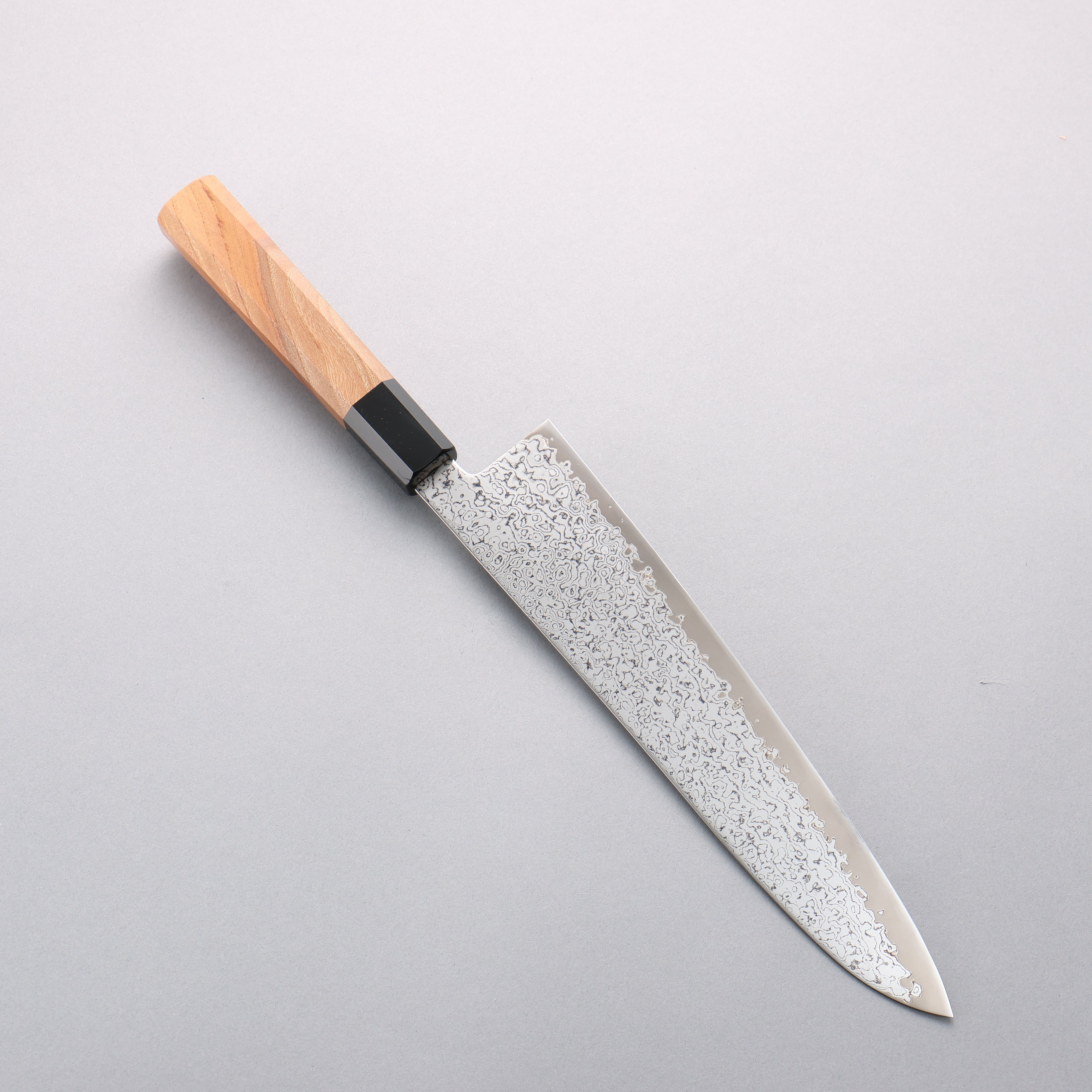 Seisuke VG10 Damascus Migaki Finished Gyuto 240mm Keyaki (Japanese Elm) Handle - Japanny - Best Japanese Knife