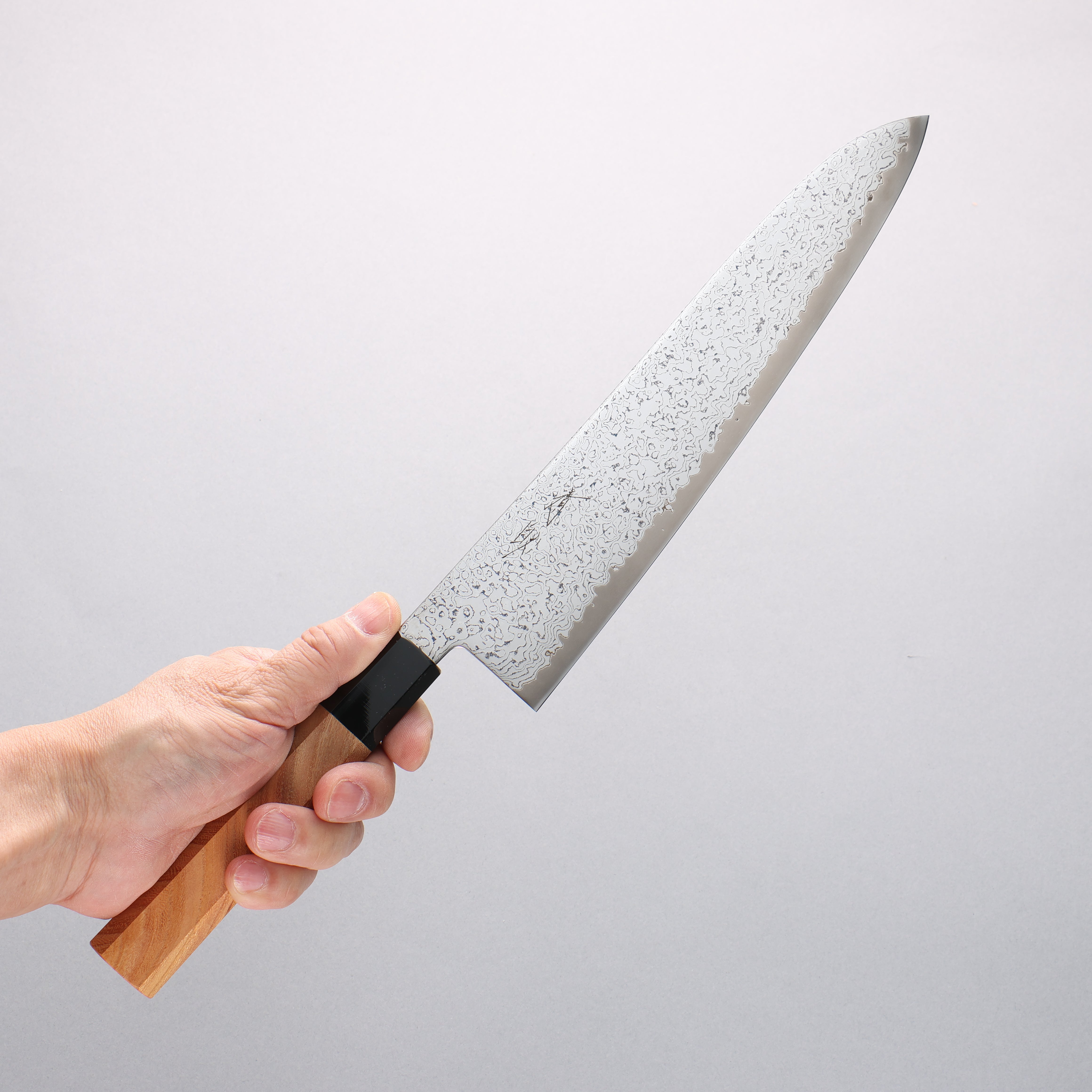 Seisuke VG10 Damascus Migaki Finished Gyuto 240mm Keyaki (Japanese Elm) Handle - Japanny - Best Japanese Knife