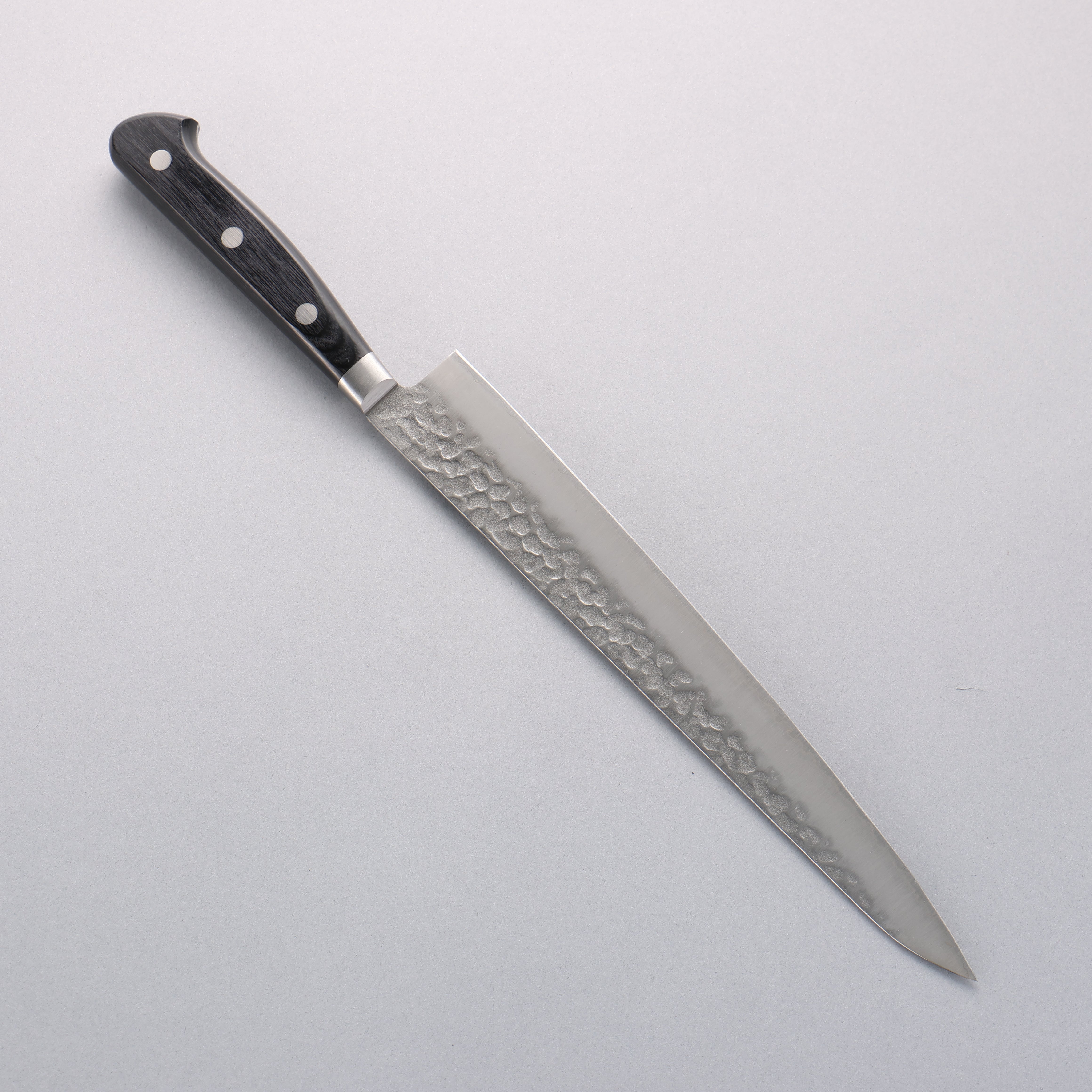 Seisuke AUS8 Hammered Sujihiki 240mm Black Pakka wood Handle - Japanny - Best Japanese Knife