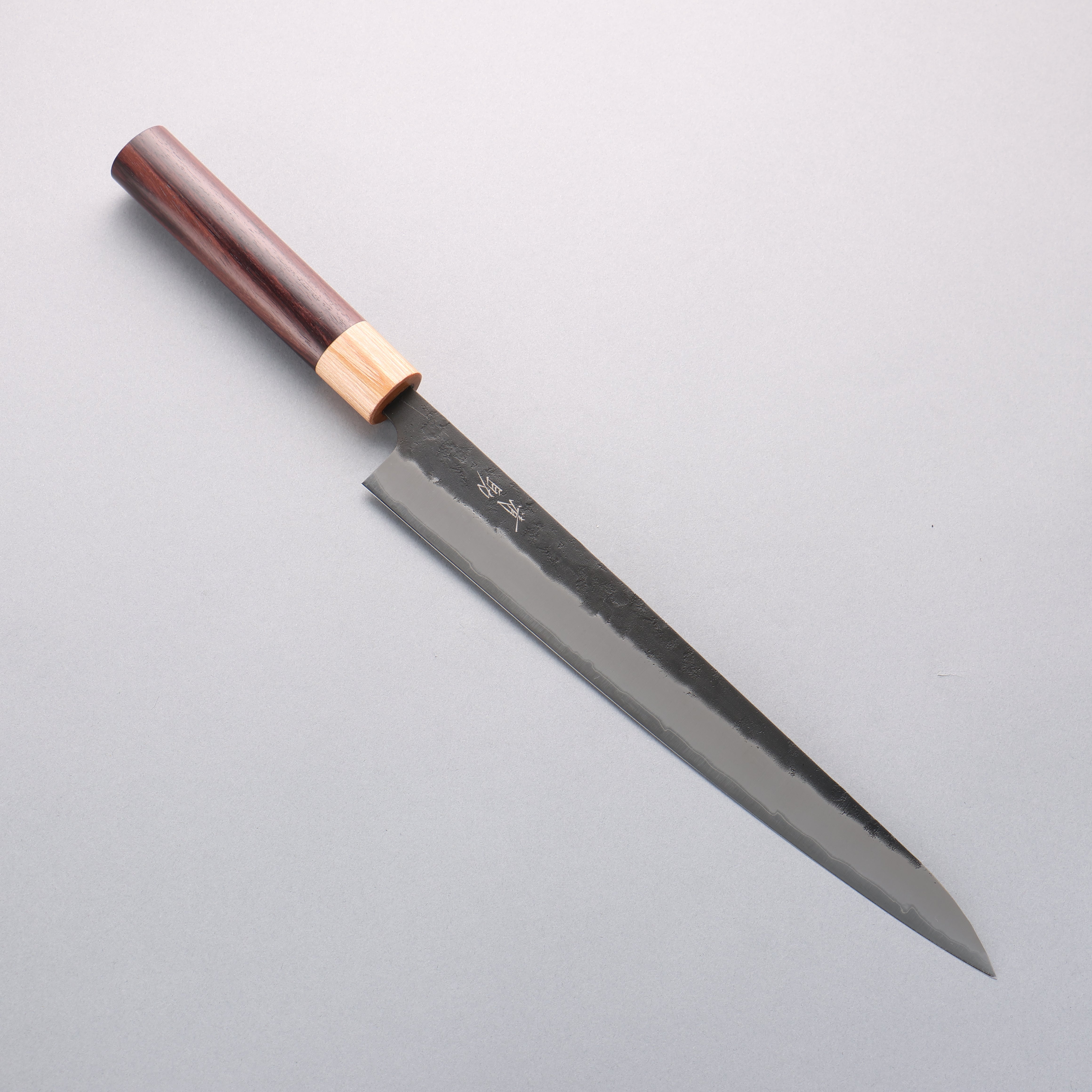 Seisuke Blue Super Black Nashiji Sujihiki 270mm Rosewood (Ferrule: White Pakka Wood) Handle - Japanny - Best Japanese Knife