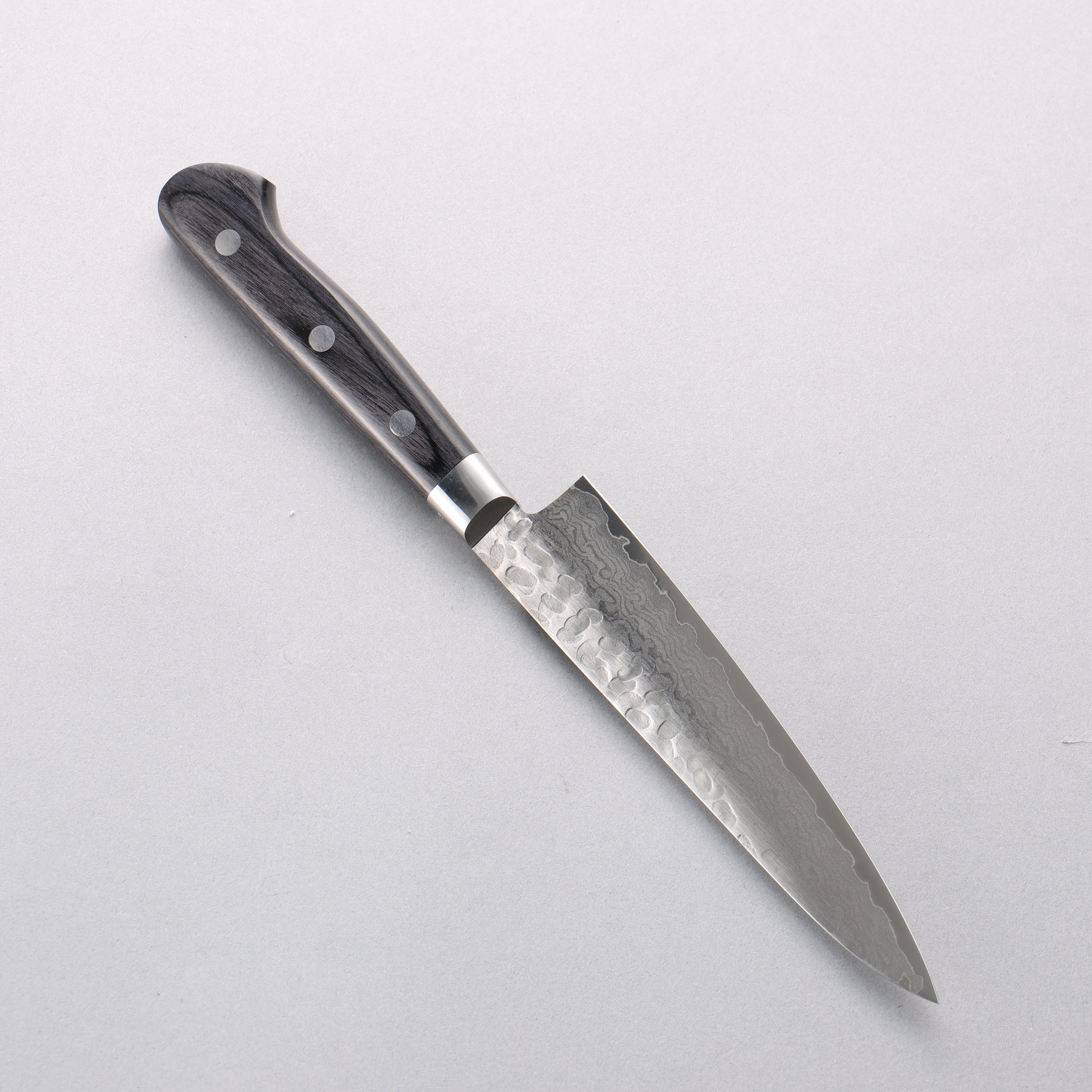 Sakai Takayuki VG10 Hammered Damascus 17 Layer Petty-Utility 135mm Black Pakka wood Handle - Japanny - Best Japanese Knife