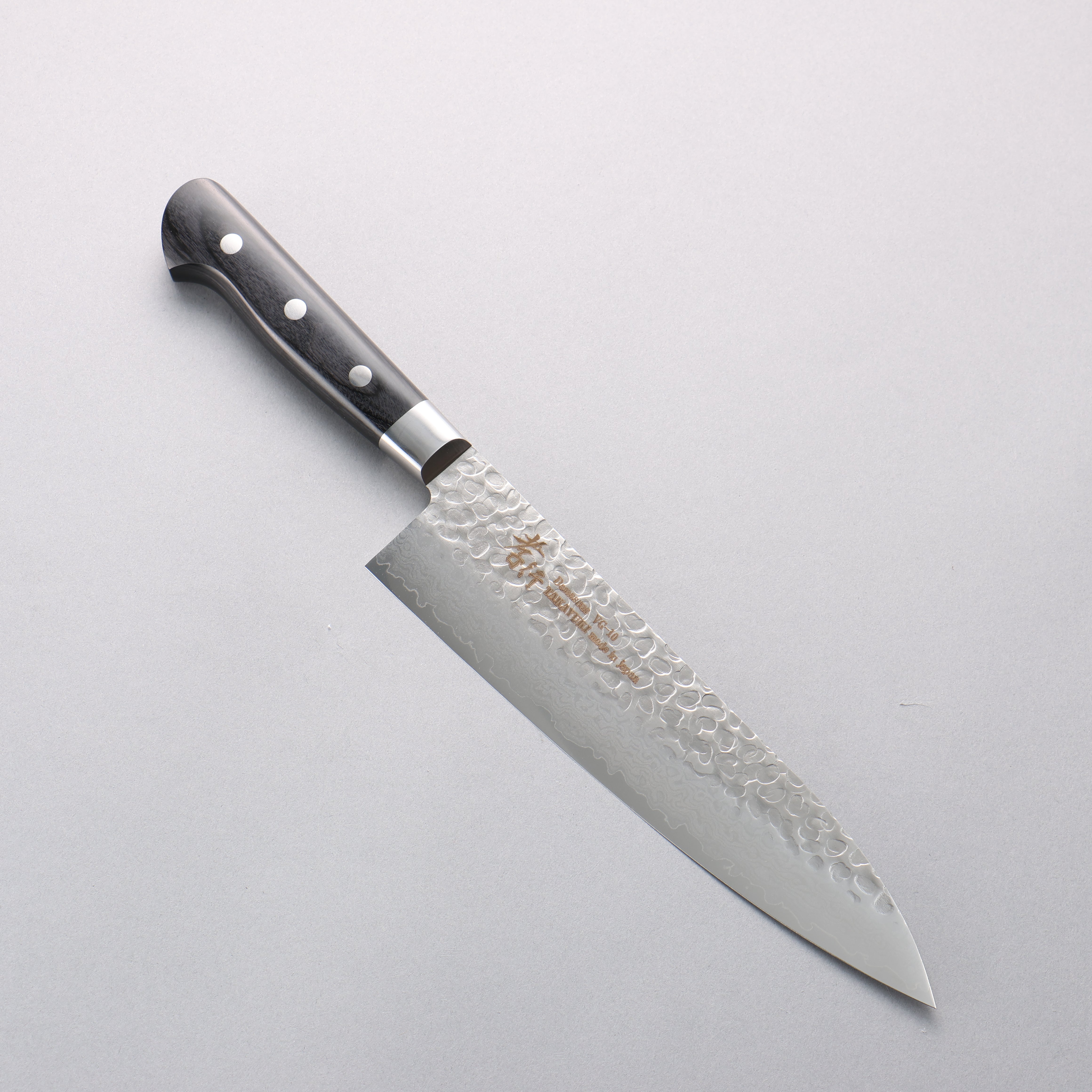 Sakai Takayuki VG10 Hammered Damascus 17 Layer Gyuto 210mm Black Pakka wood Handle - Japanny - Best Japanese Knife