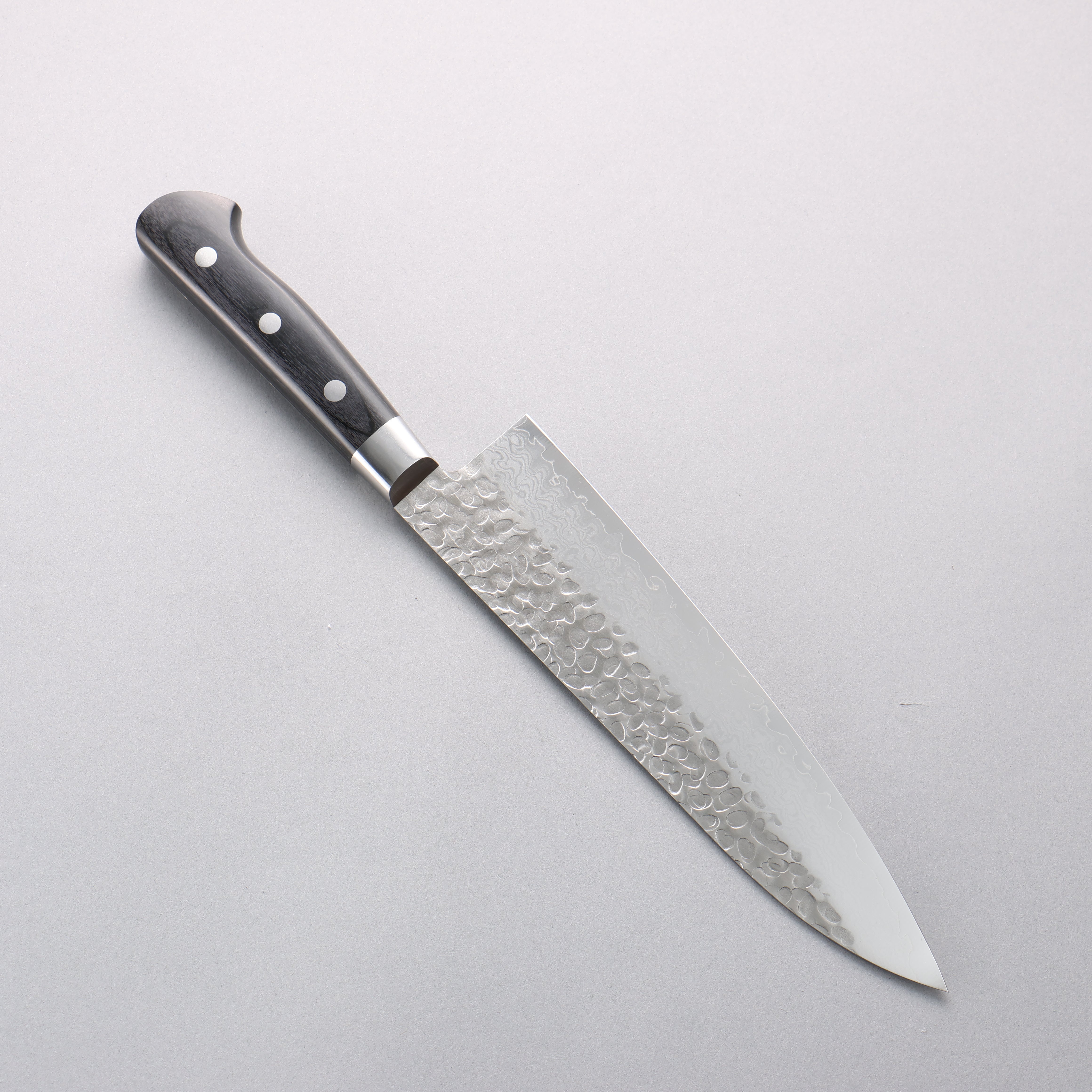 Sakai Takayuki VG10 Hammered Damascus 17 Layer Gyuto 210mm Black Pakka wood Handle - Japanny - Best Japanese Knife