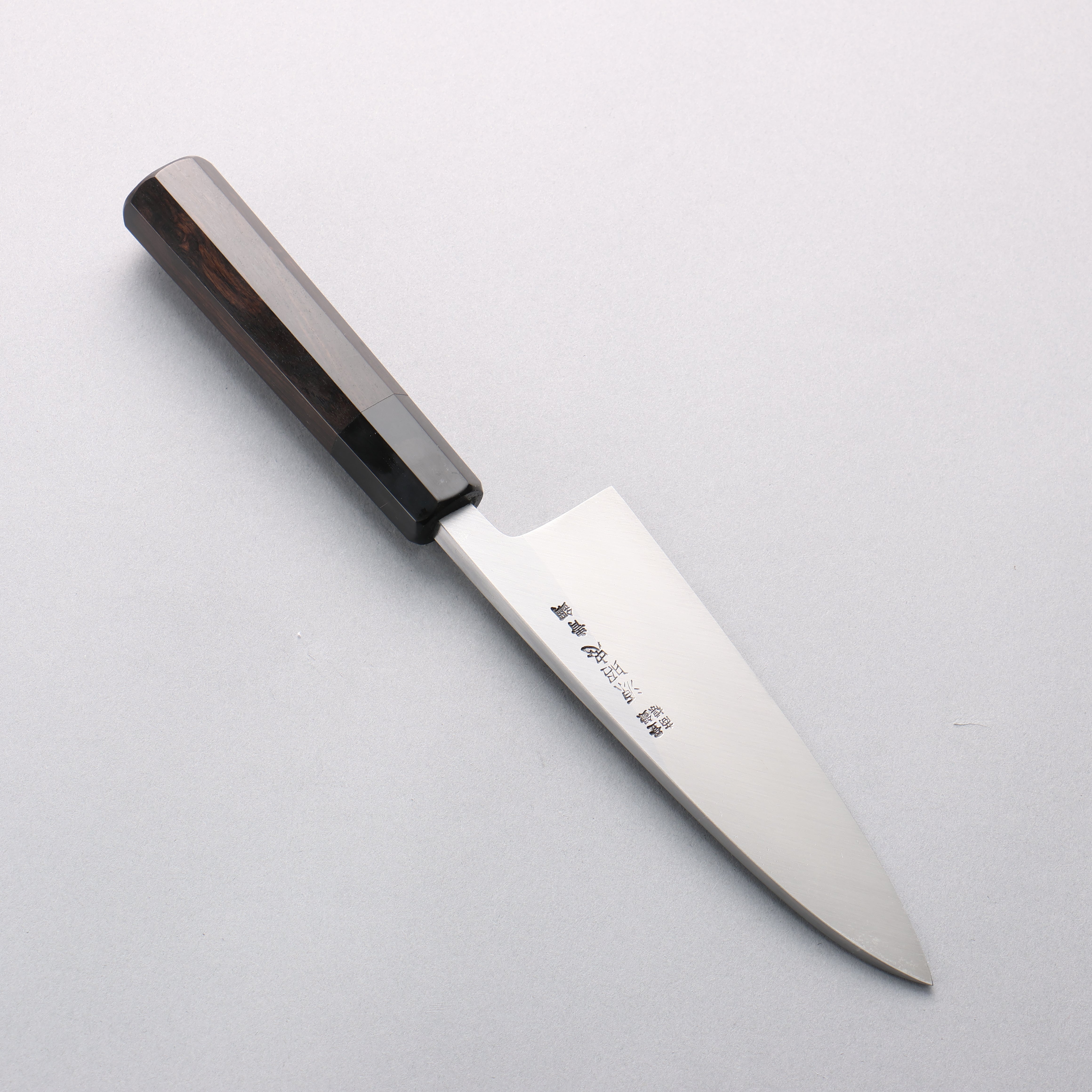 Minamoto Akitada Blue Steel No.2 Aideba 150mm Ebony Wood (ferrule: Black Water Buffalo Horn) Handle - Japanny - Best Japanese Knife