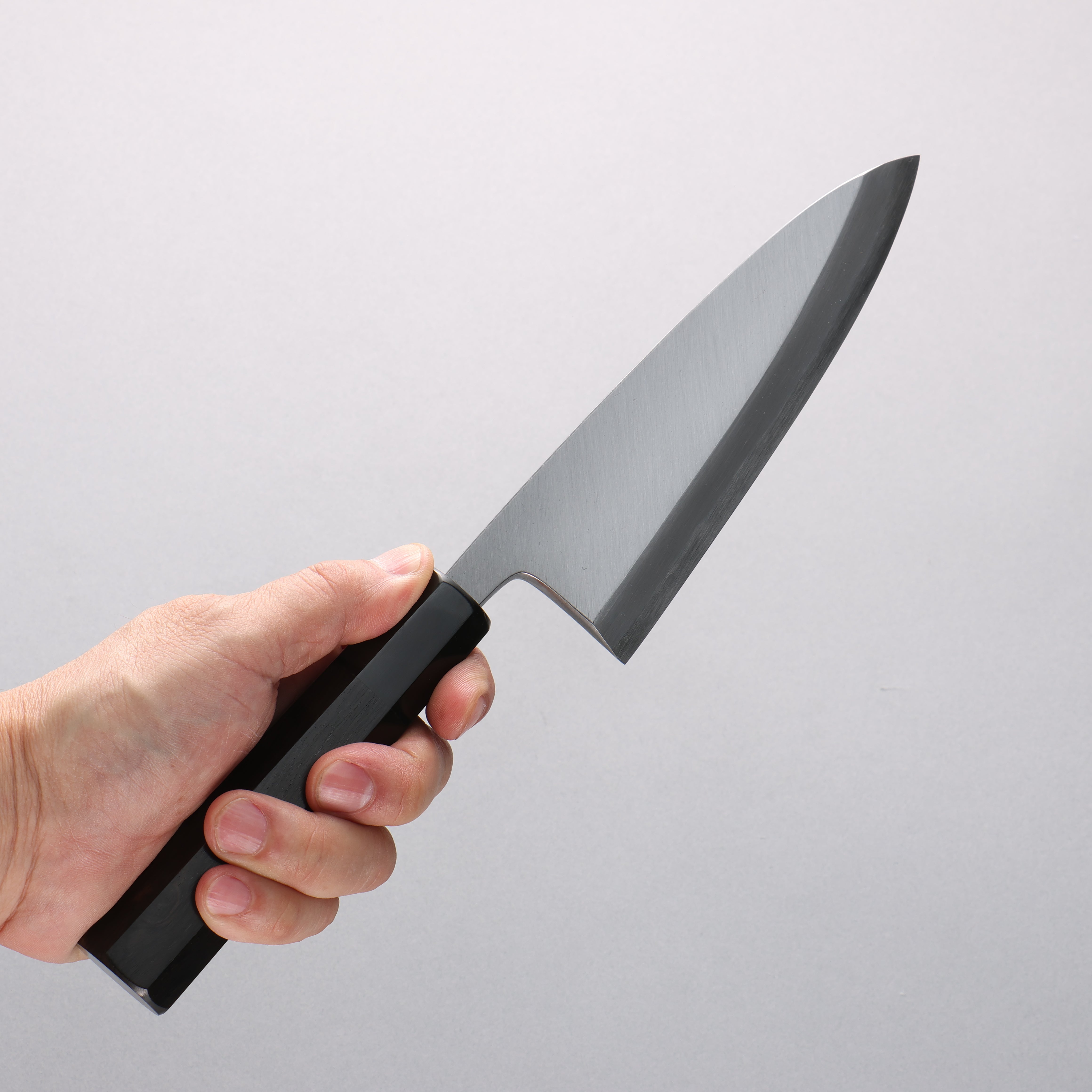 Minamoto Akitada Blue Steel No.2 Aideba 150mm Ebony Wood (ferrule: Black Water Buffalo Horn) Handle - Japanny - Best Japanese Knife