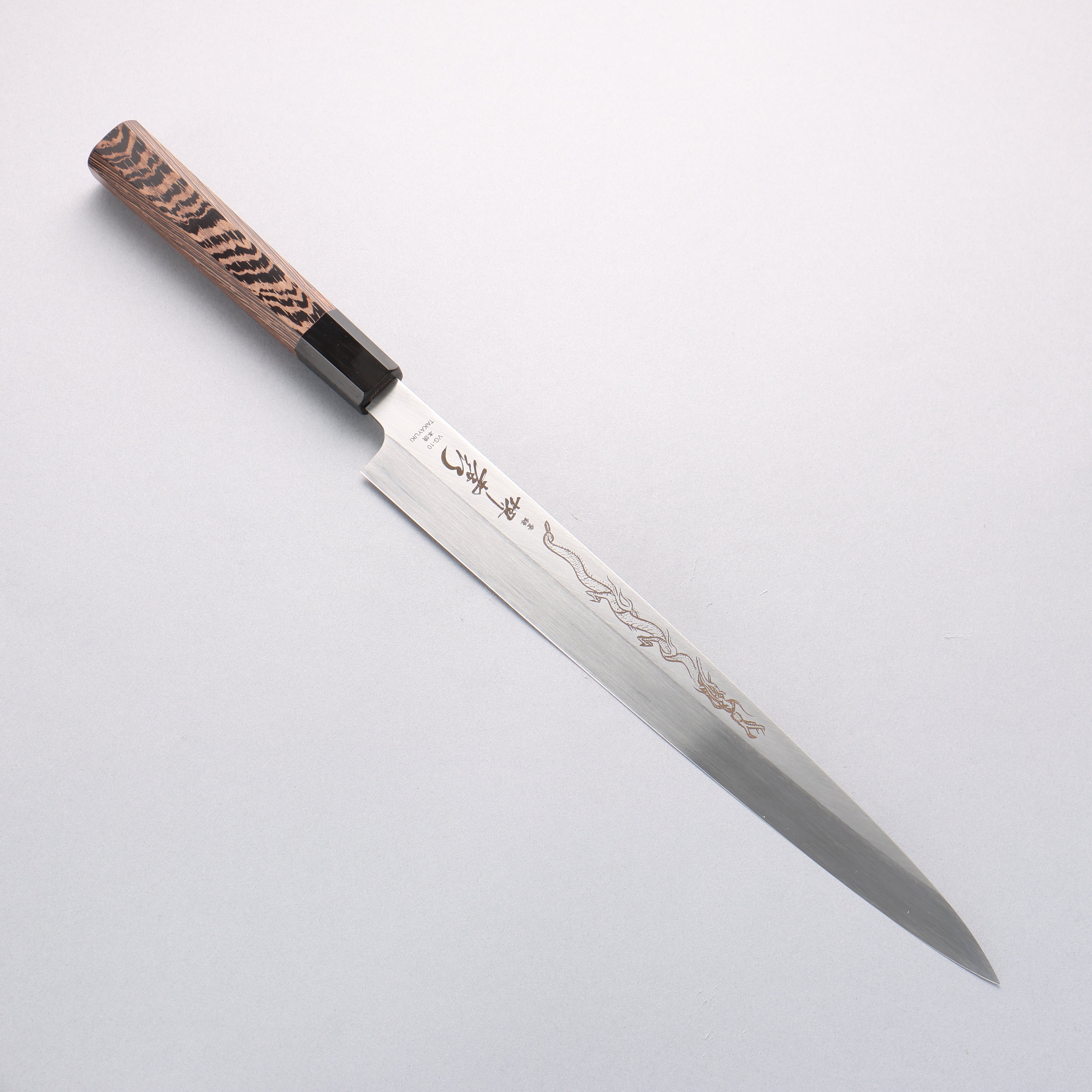 Sakai Takayuki Honyaki VG10 Dragon engraving Yanagiba 300mm Wenge Handle with Sheath - Japanny - Best Japanese Knife