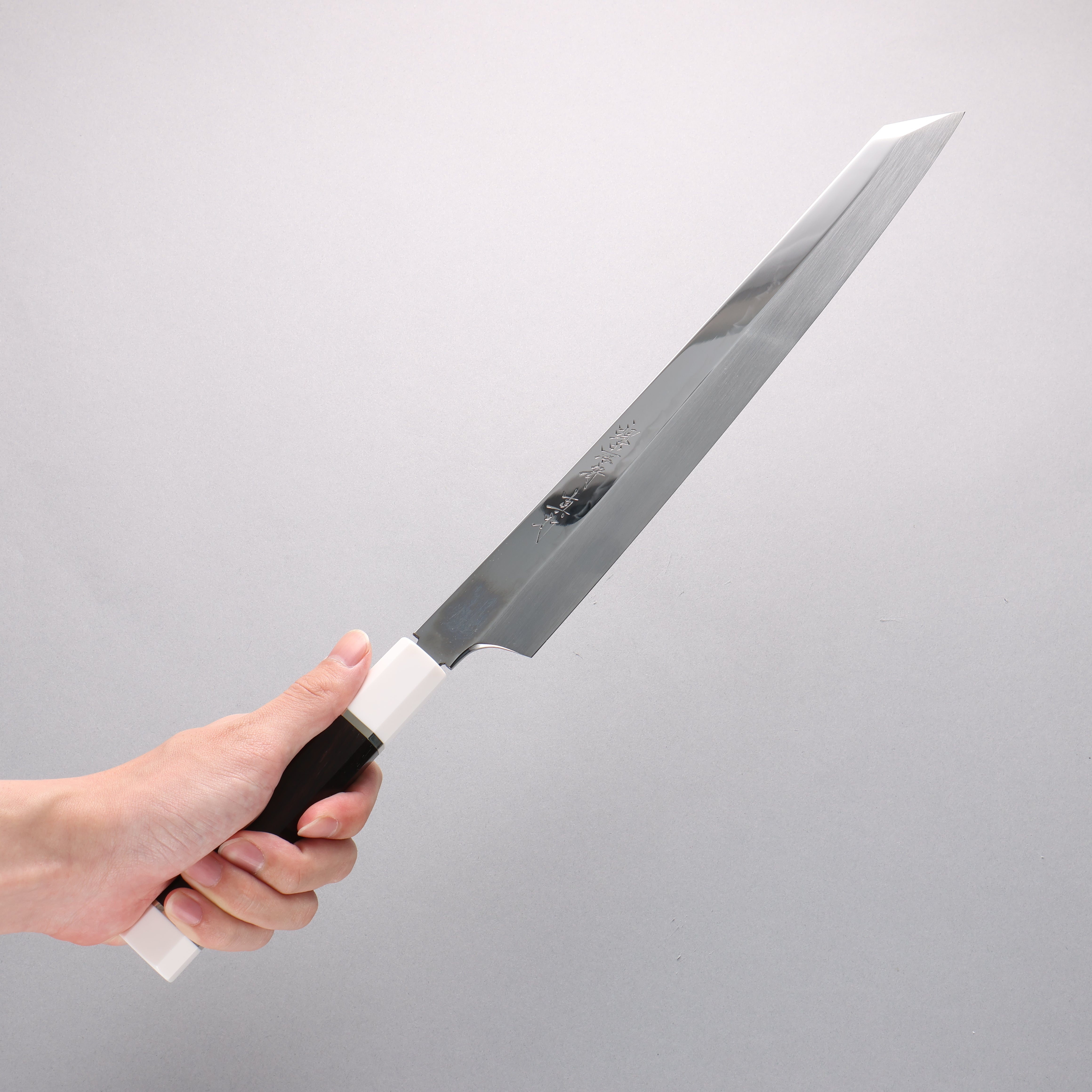 Sakai Takayuki Shinuchi Water Quenching Honyaki White Steel No.2 Mirrored Finish Kiritsuke Yanagiba 300mm with Sheath - Japanny - Best Japanese Knife