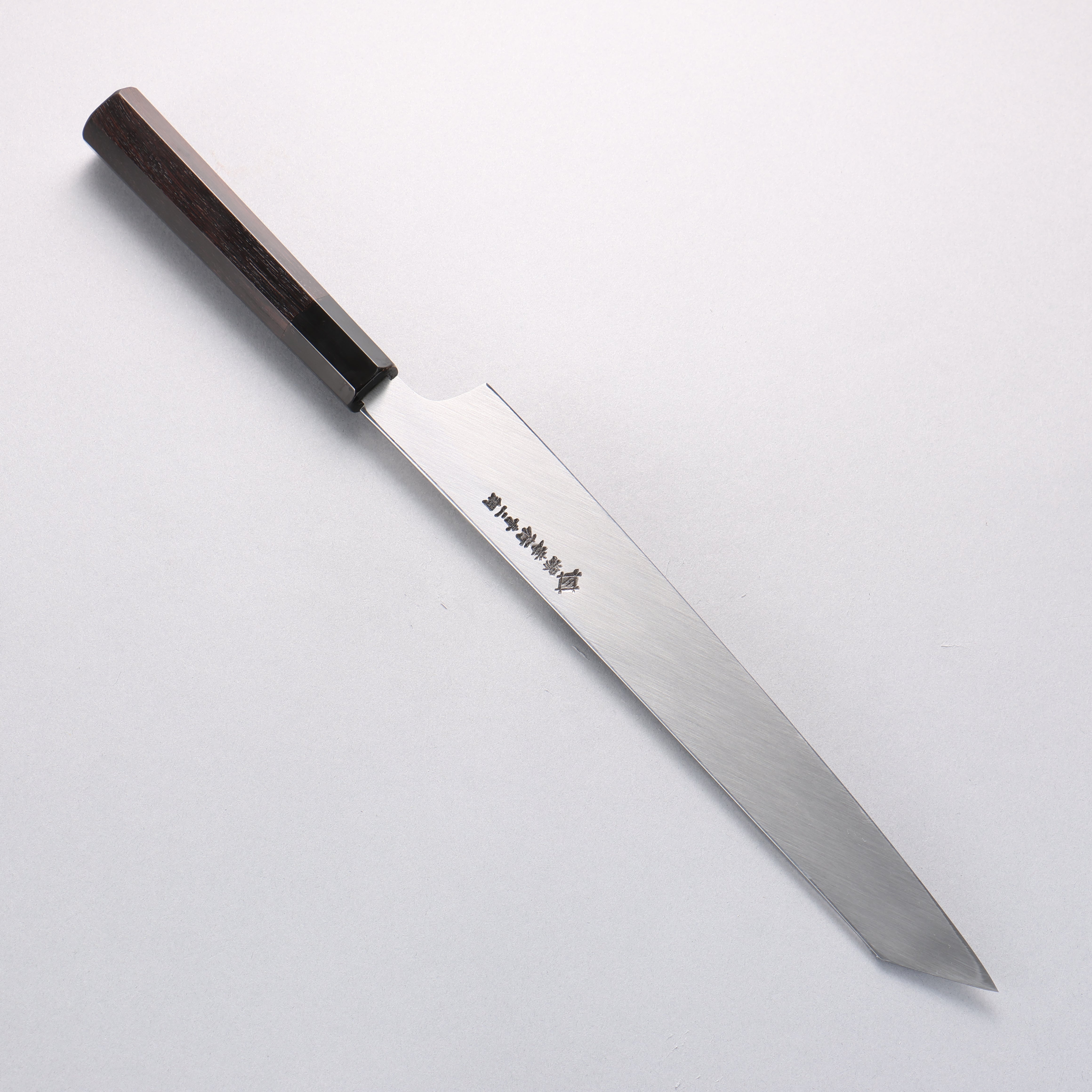 Sakai Takayuki Hien Blue Steel No.2 Mirrored Finish Kengata Yanagiba 270mm Ebony Wood Handle with Sheath - Japanny - Best Japanese Knife